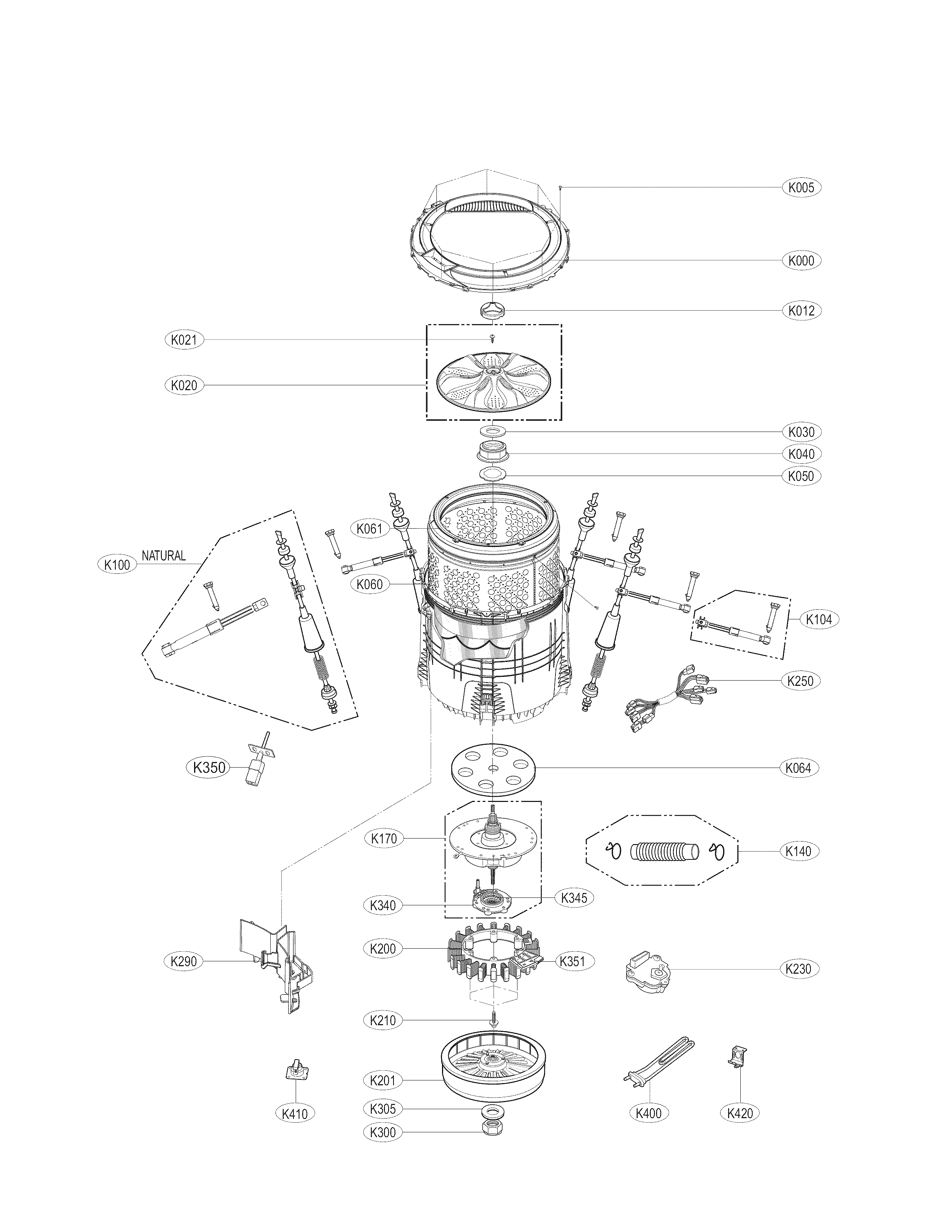 Kenmore Elite 79631622310 tub assembly parts diagram