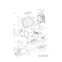 Kenmore Elite 79671623310 drum and motor assembly parts diagram