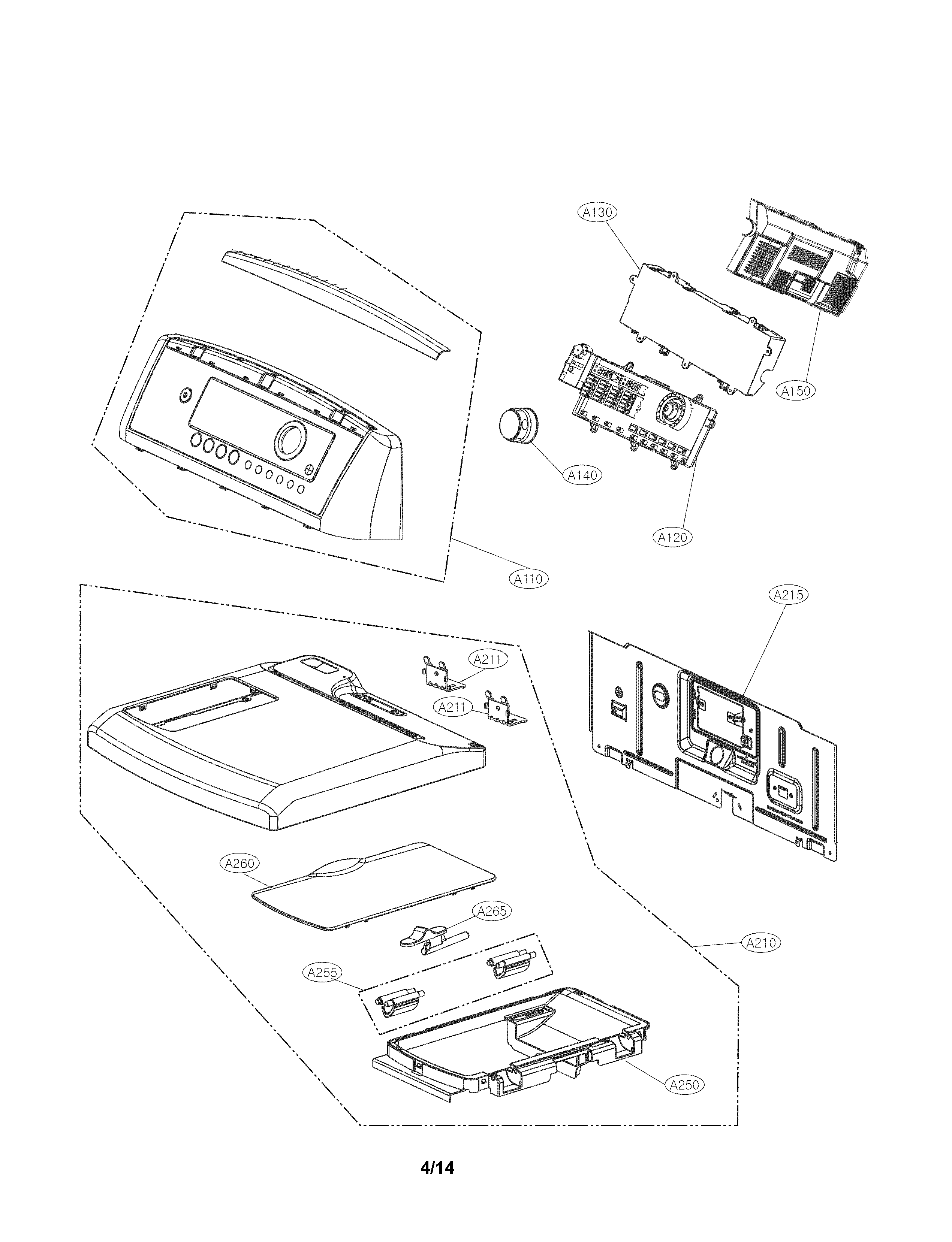 LG DLGX5681V control panel parts diagram