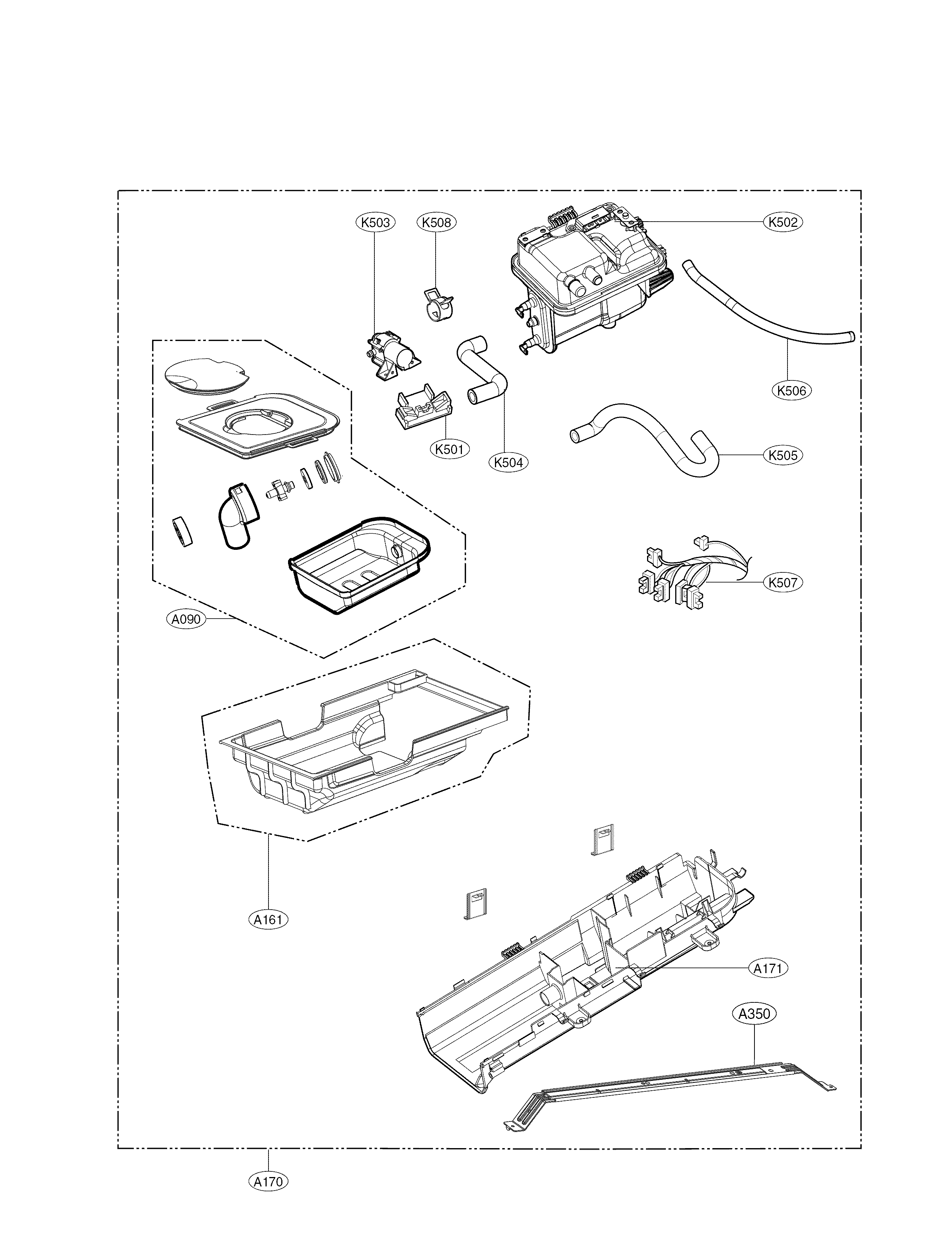 LG DLGX5681V panel drawer parts diagram