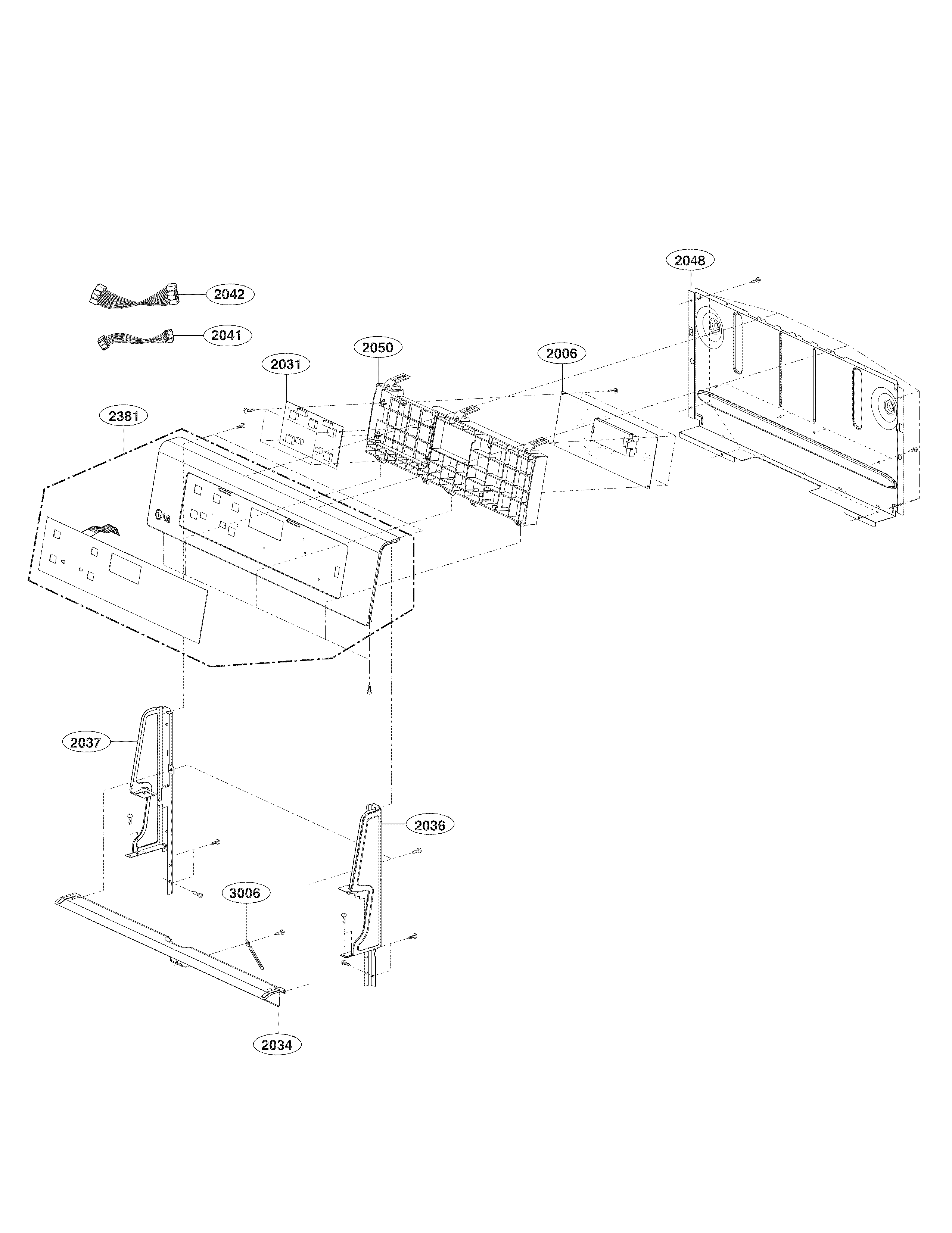LG LRE3083SW/00 controller parts diagram