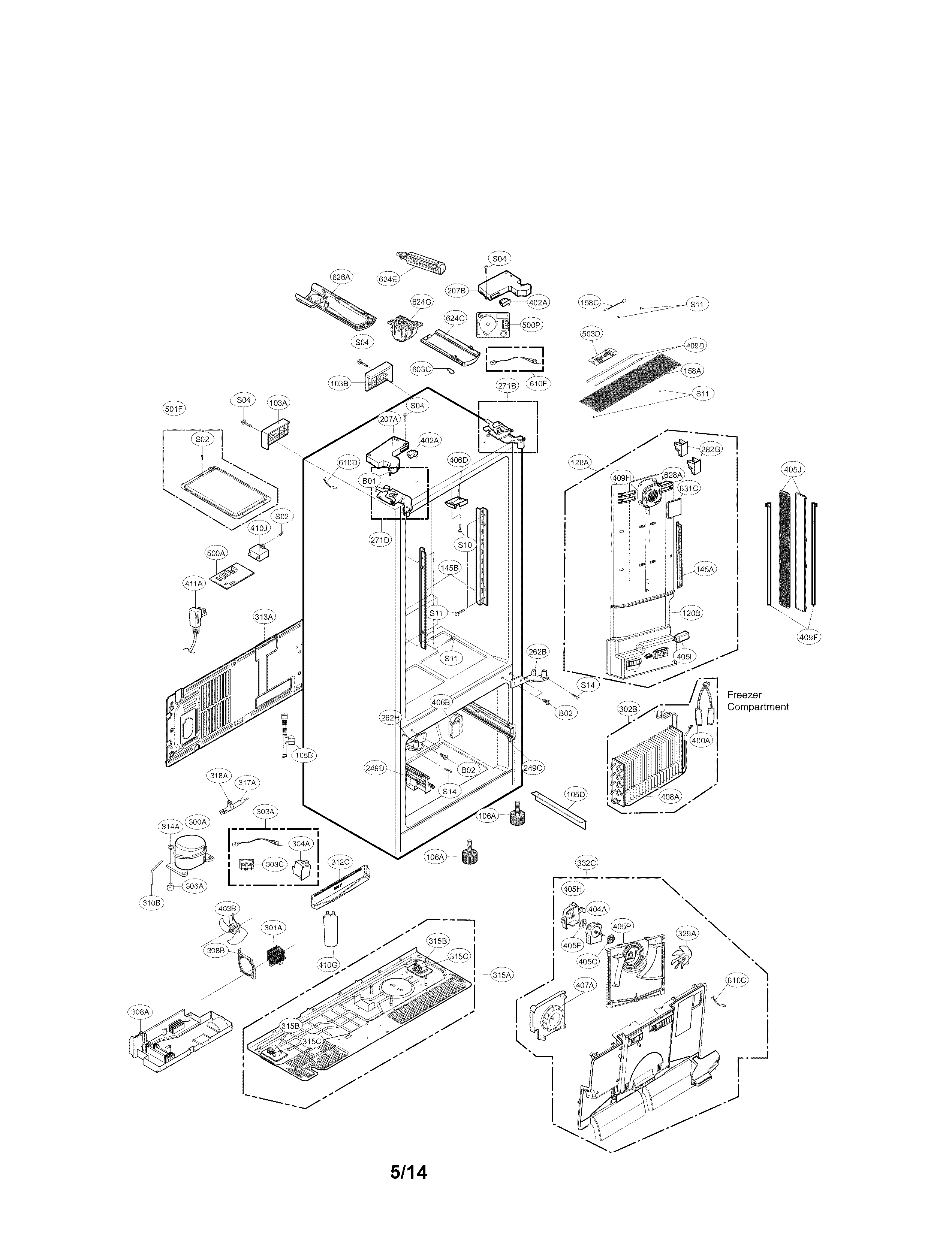 LG LFX29945ST/00 case parts diagram