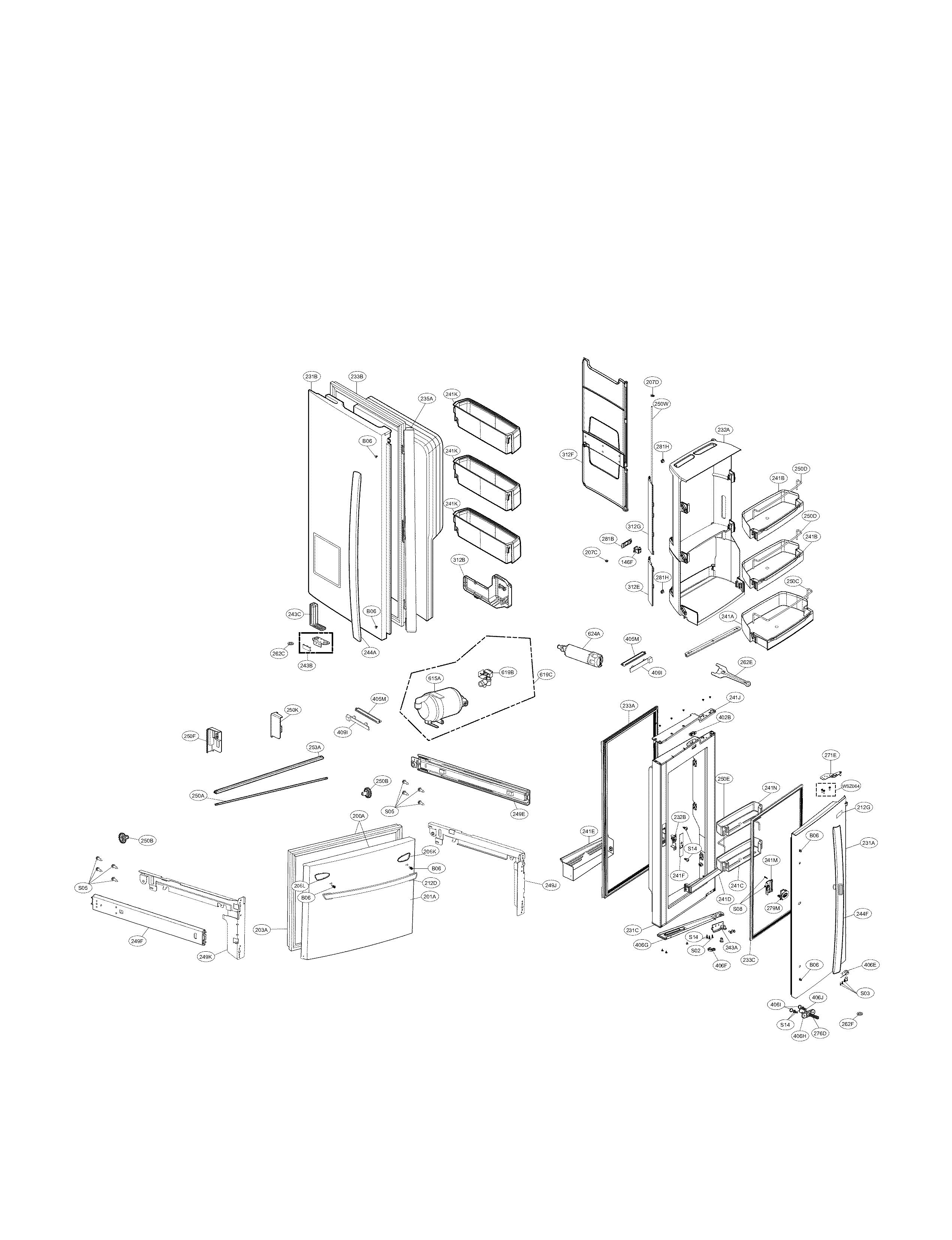 LG LFX29945ST/00 door parts diagram