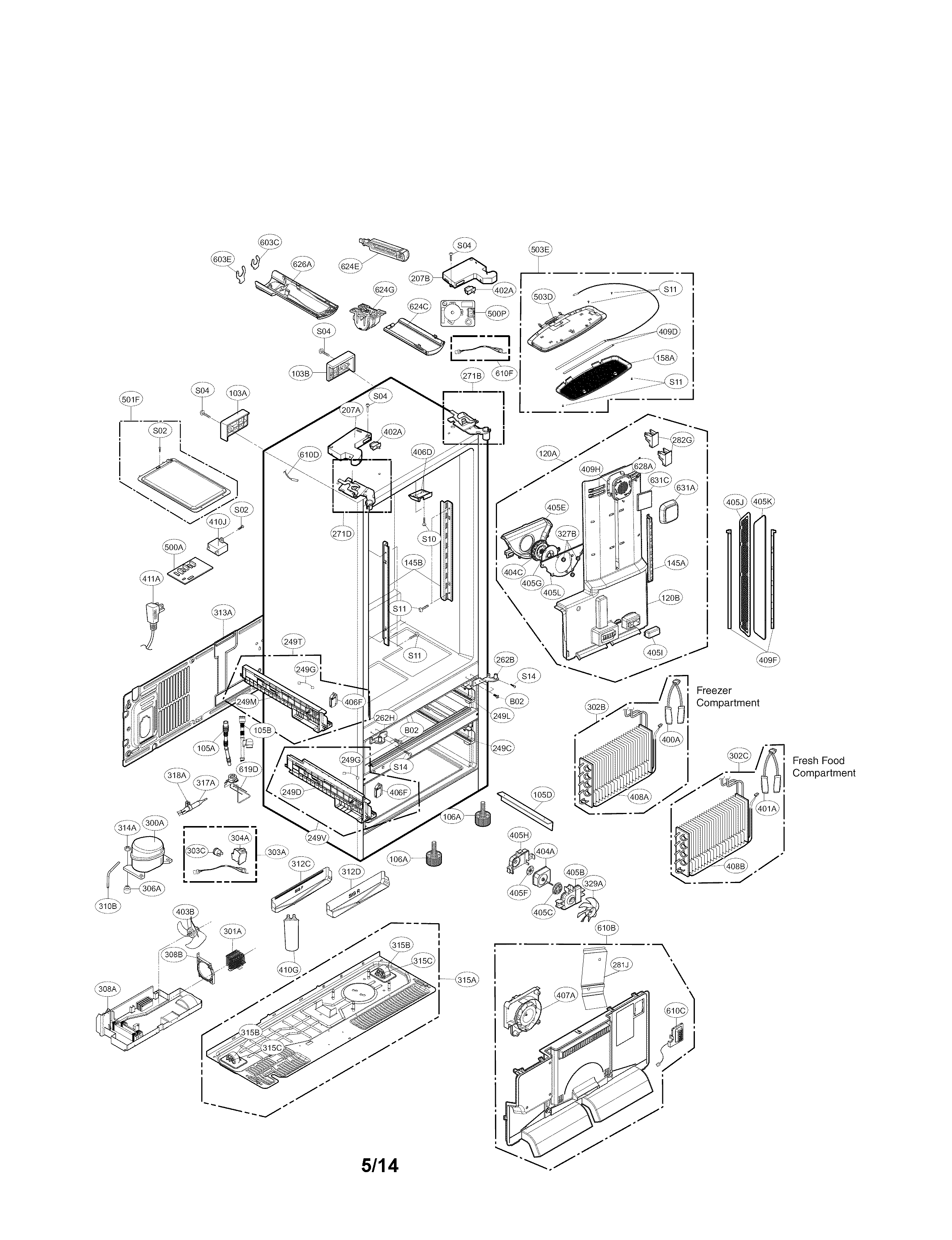 LG LMX30995ST/00 case parts diagram