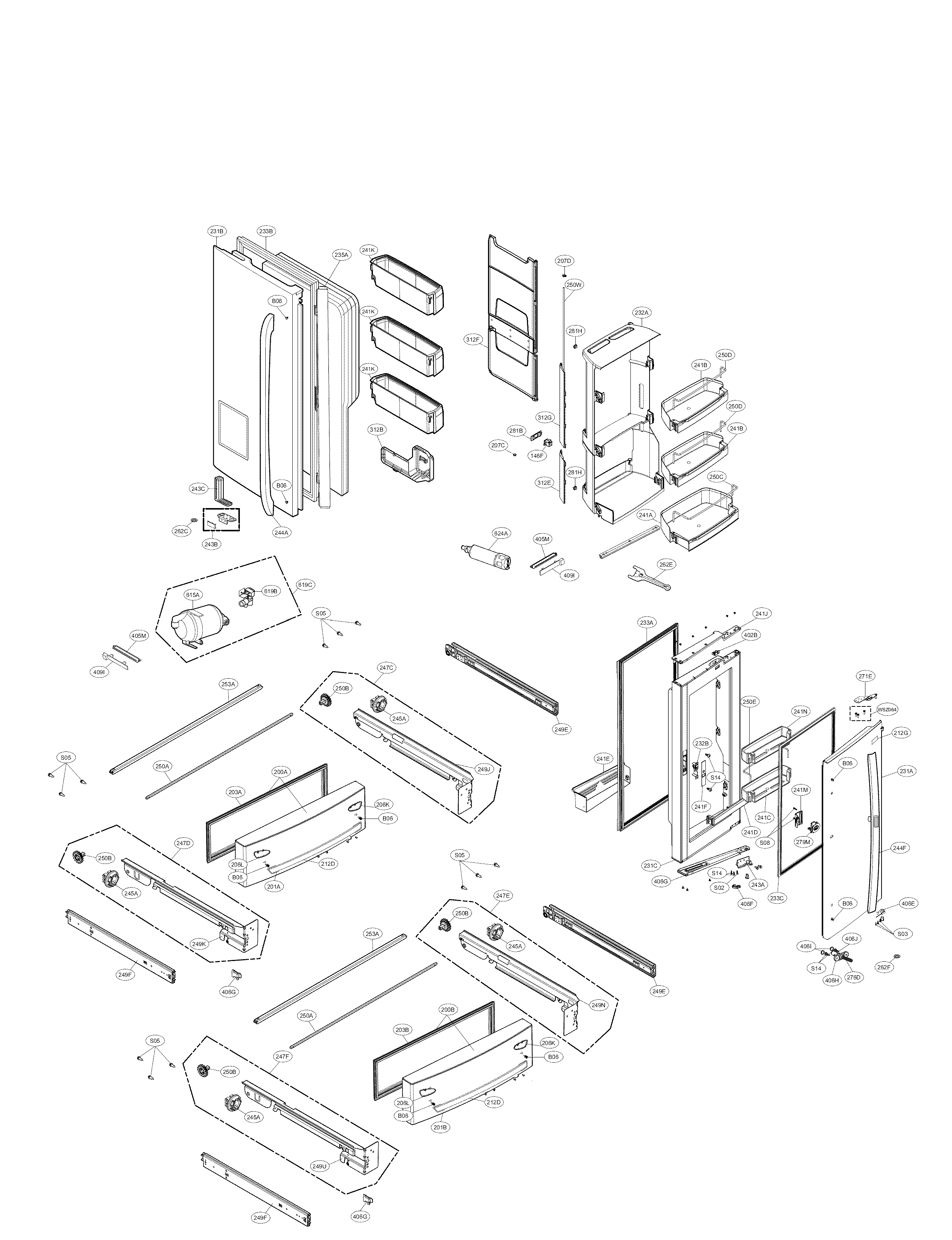 LG LMX30995ST/00 door parts diagram