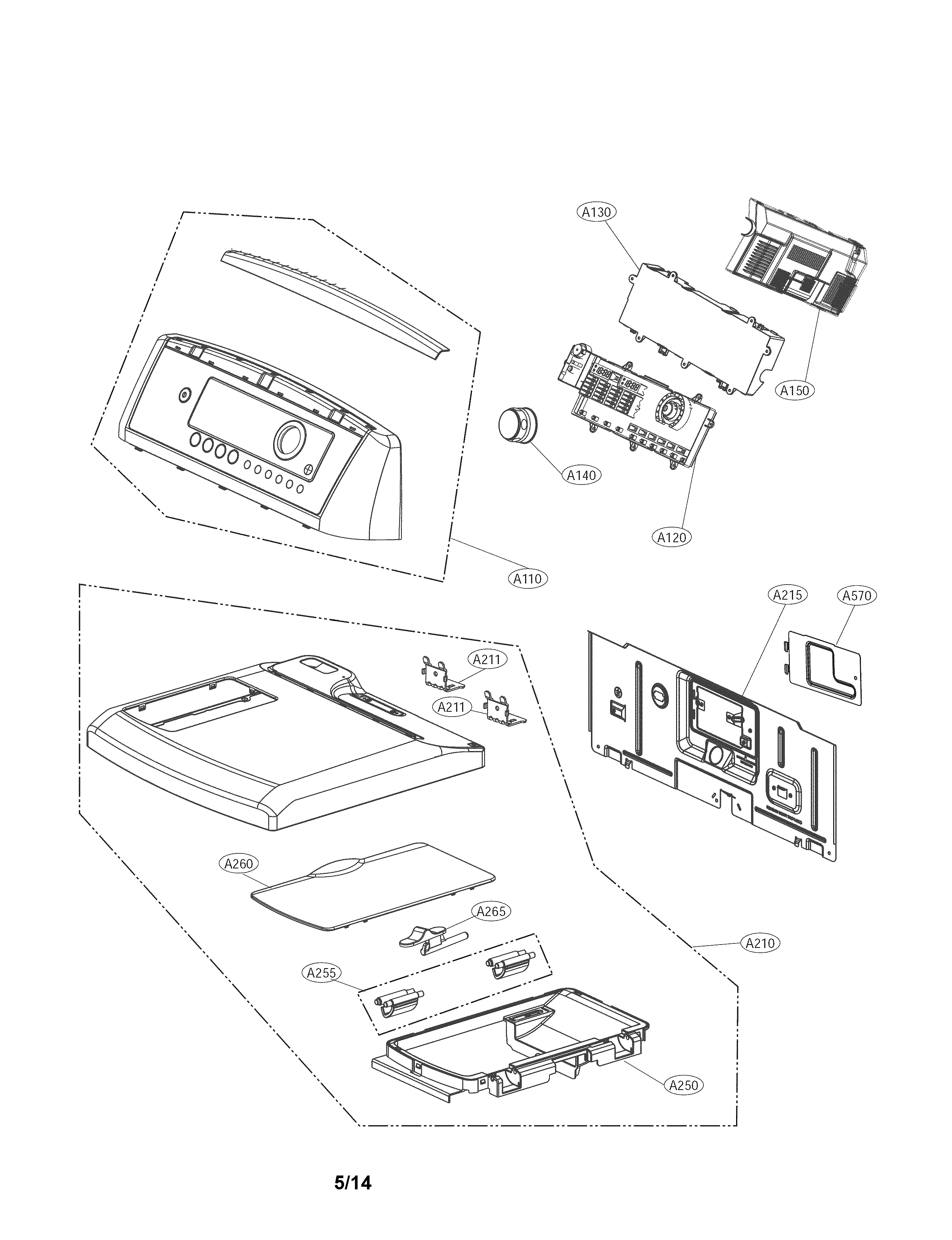 LG DLEX5680W control panel parts diagram