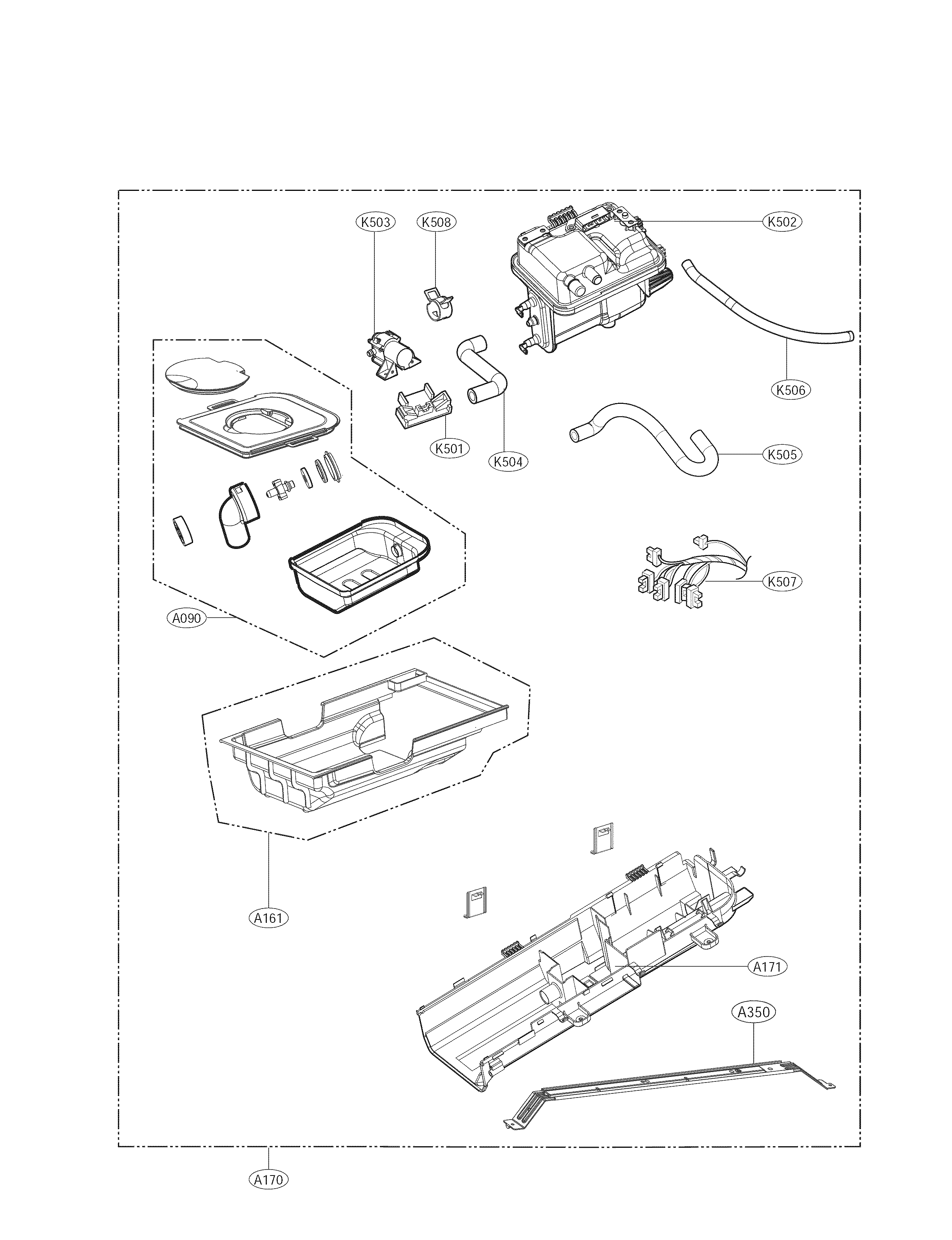 LG DLEX5680W guide assembly parts diagram