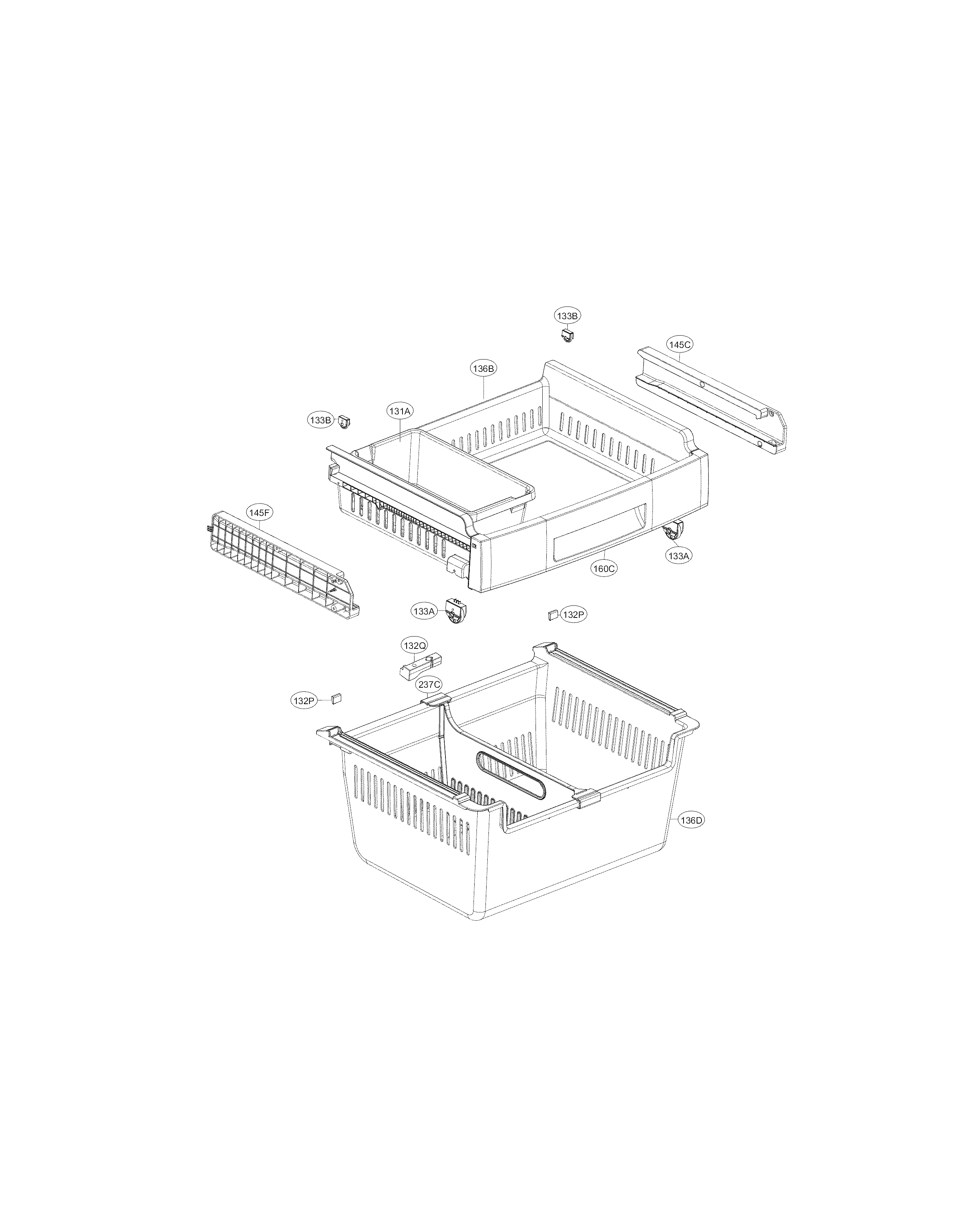 Kenmore 79571313310 freezer compartment parts diagram