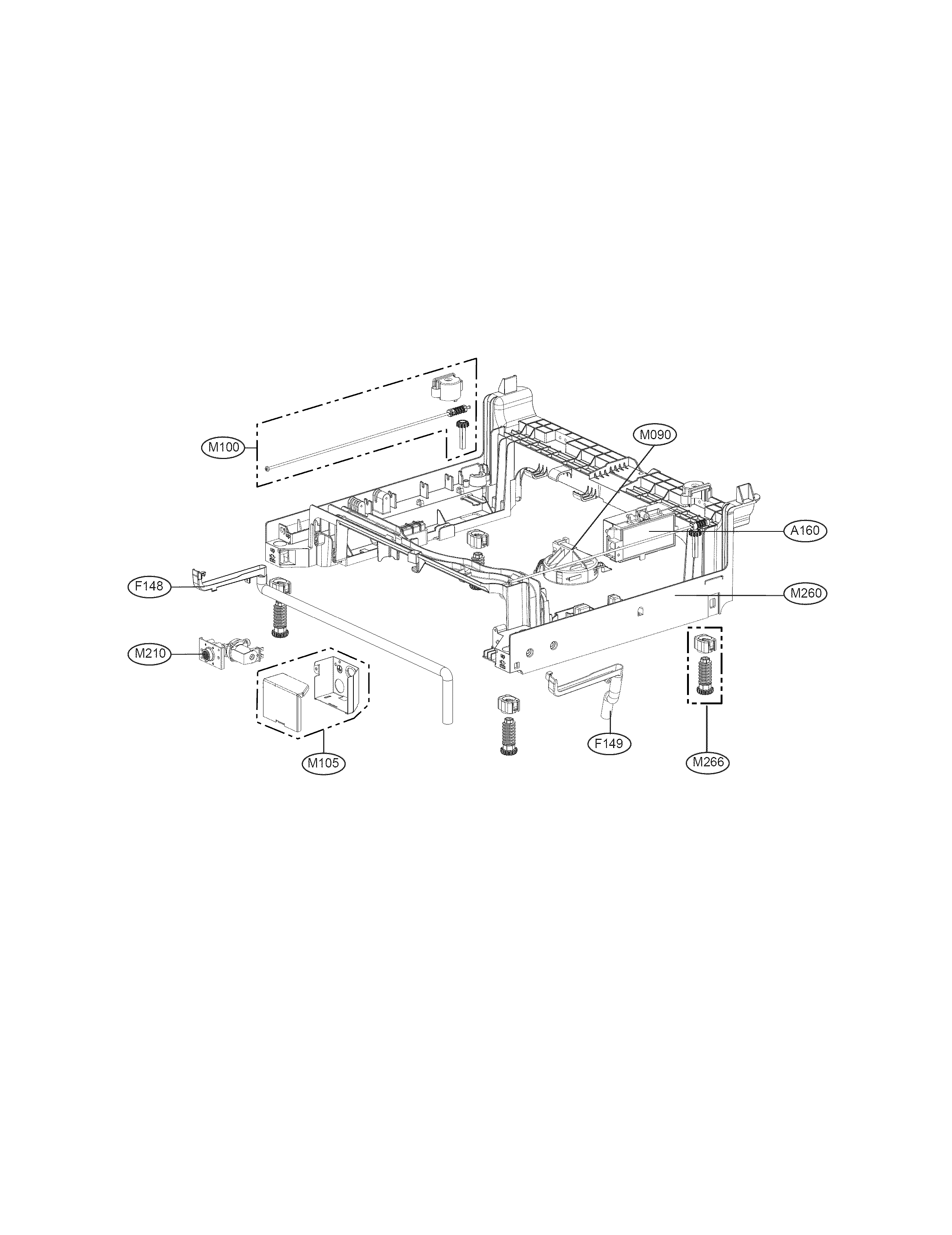 LG LDF7774ST base assembly parts diagram