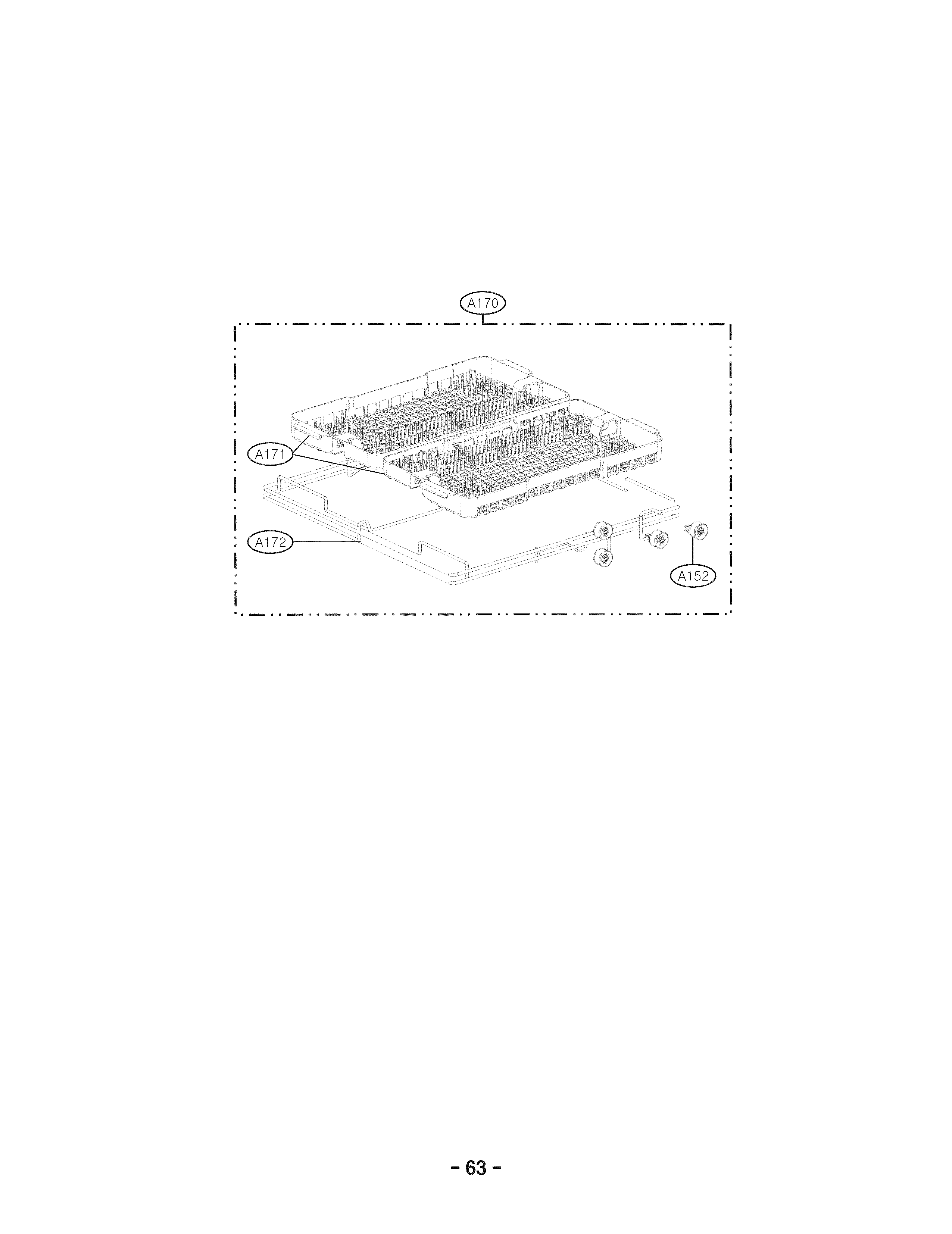 LG LDF7774ST cutlery rack assembly parts diagram