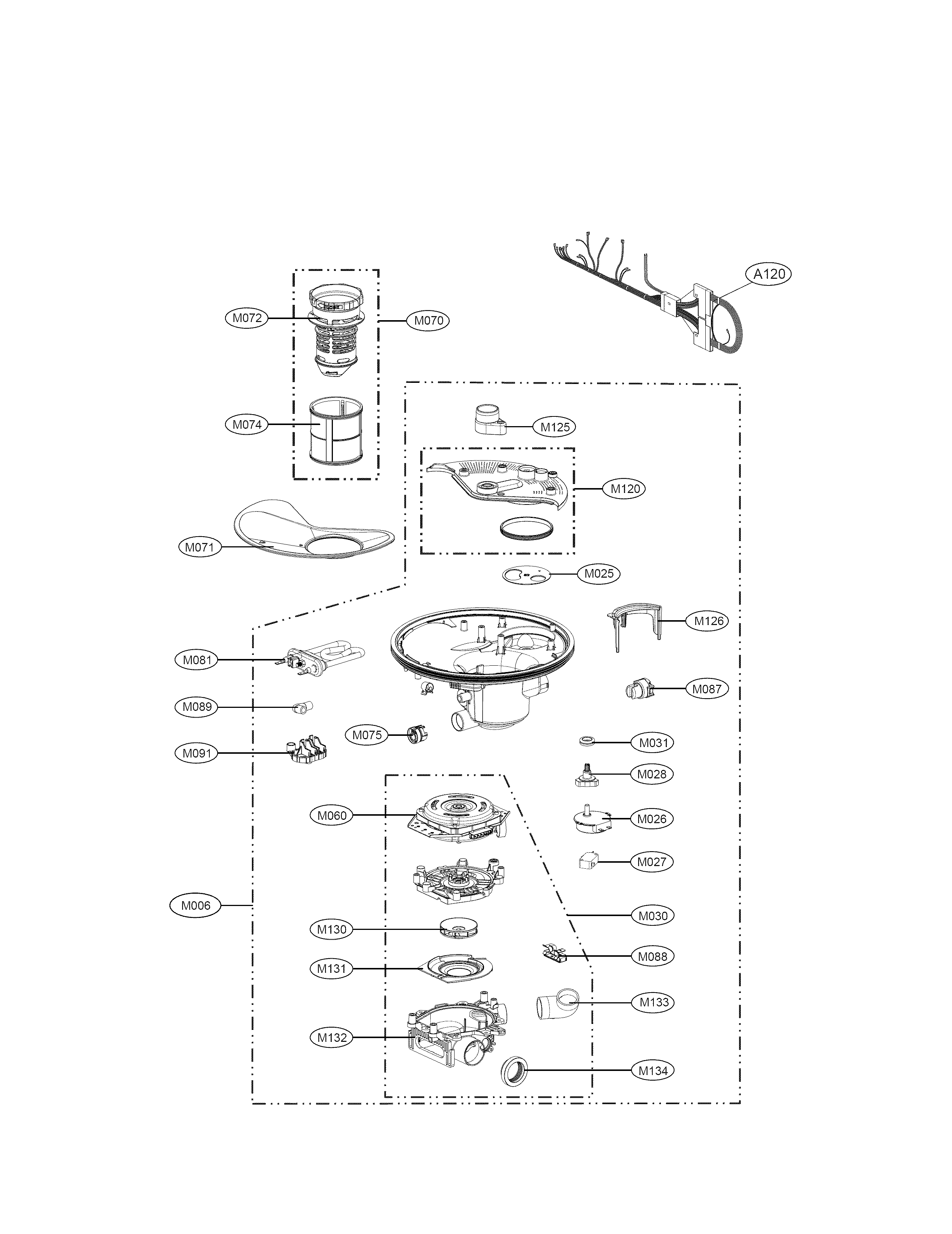LG LDF7774ST sump assembly parts diagram