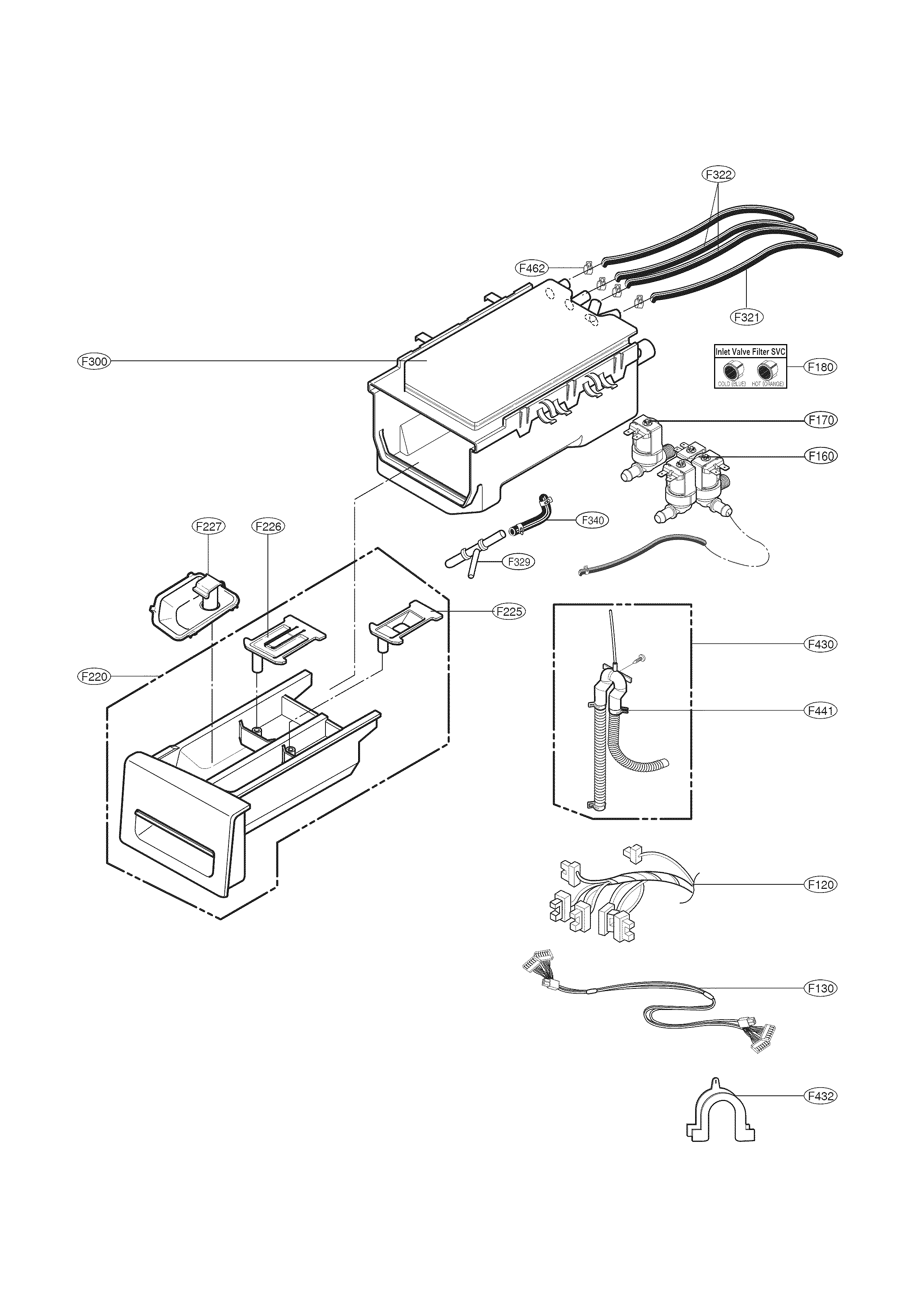 Kenmore Elite 79641573210 dispenser parts diagram