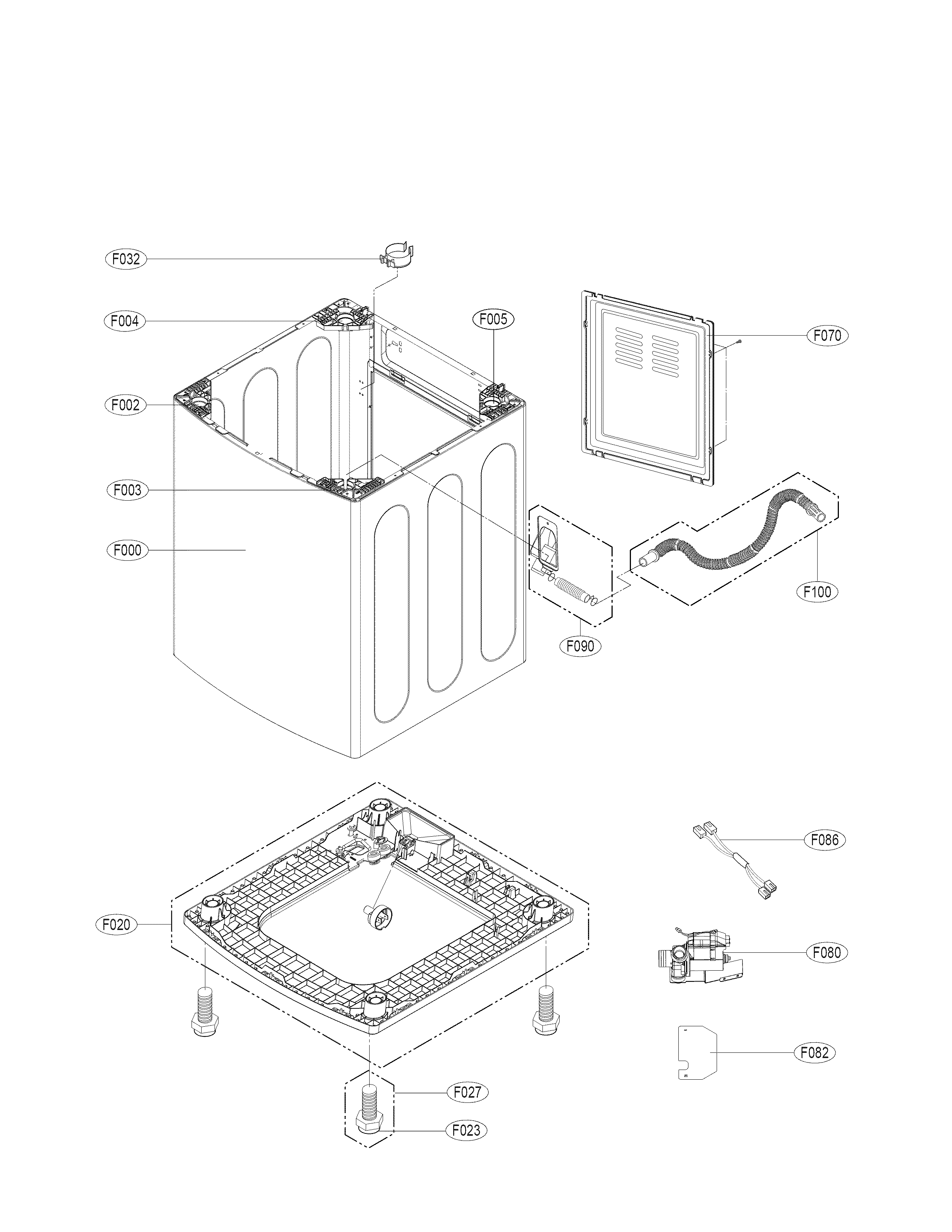 LG WT1101CW/00 out case parts diagram