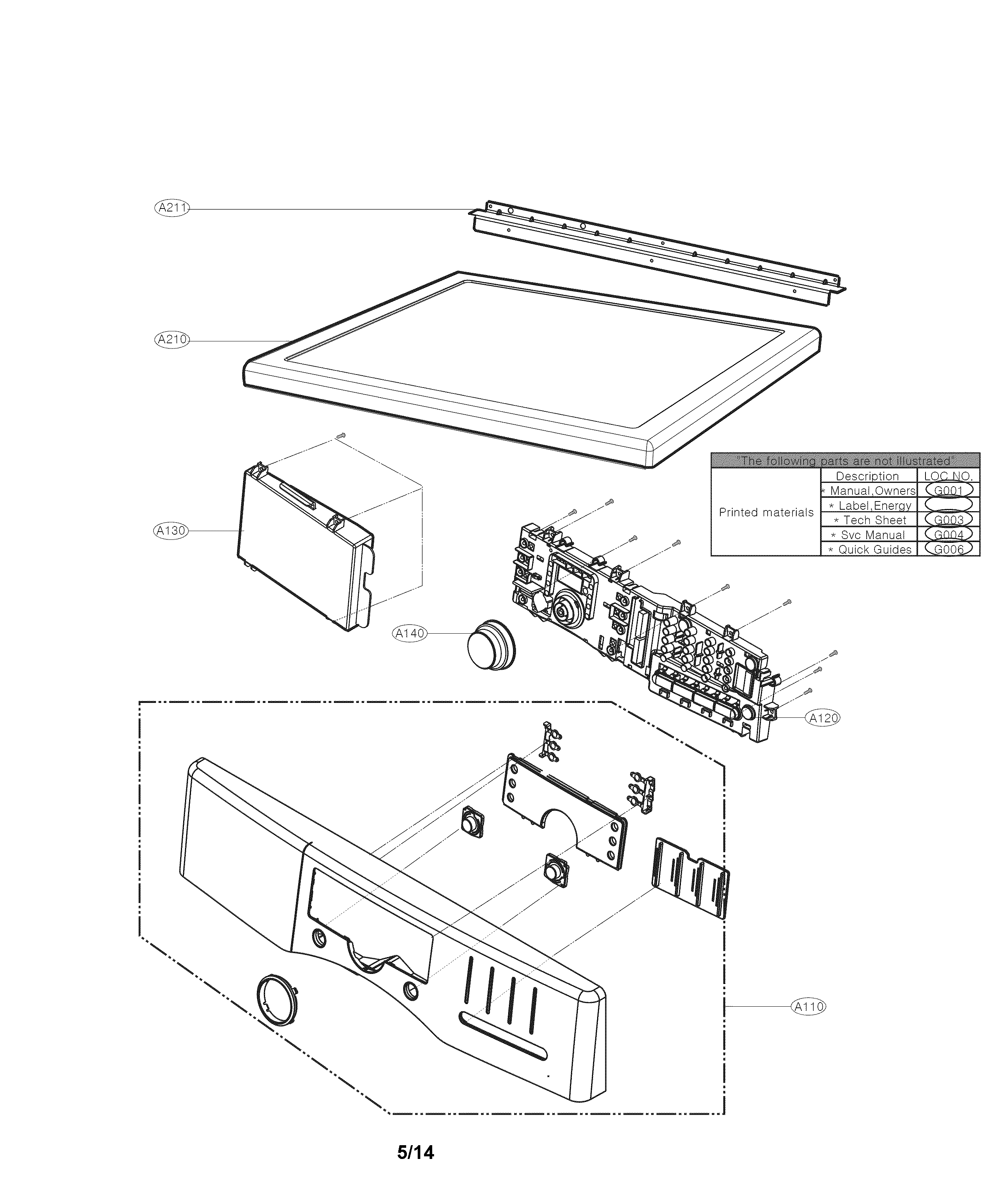 Kenmore 79681172210 control panel parts diagram