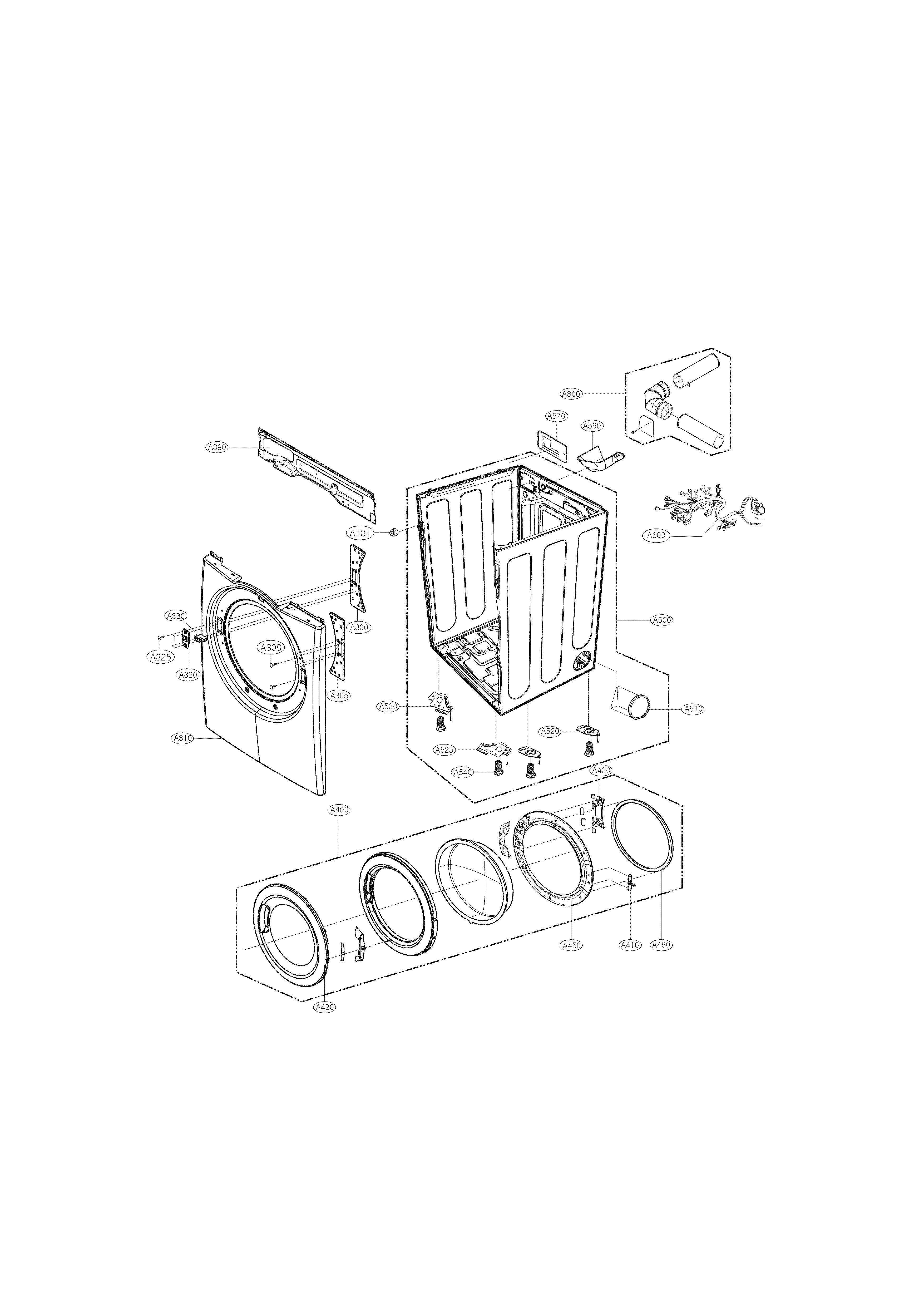 Kenmore 79681172210 cabinet and door parts diagram