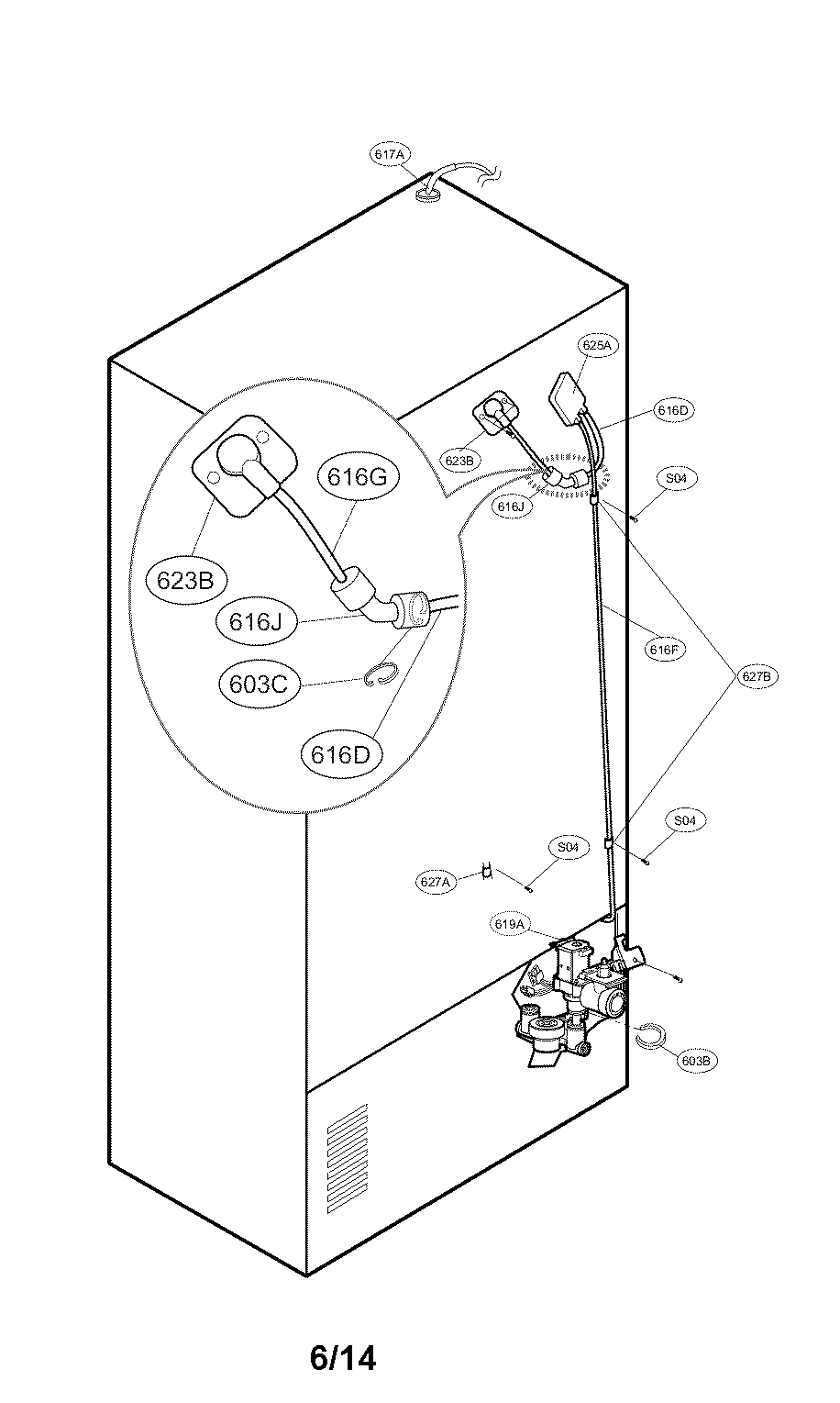 Kenmore Elite 79572053112 water and tube parts diagram