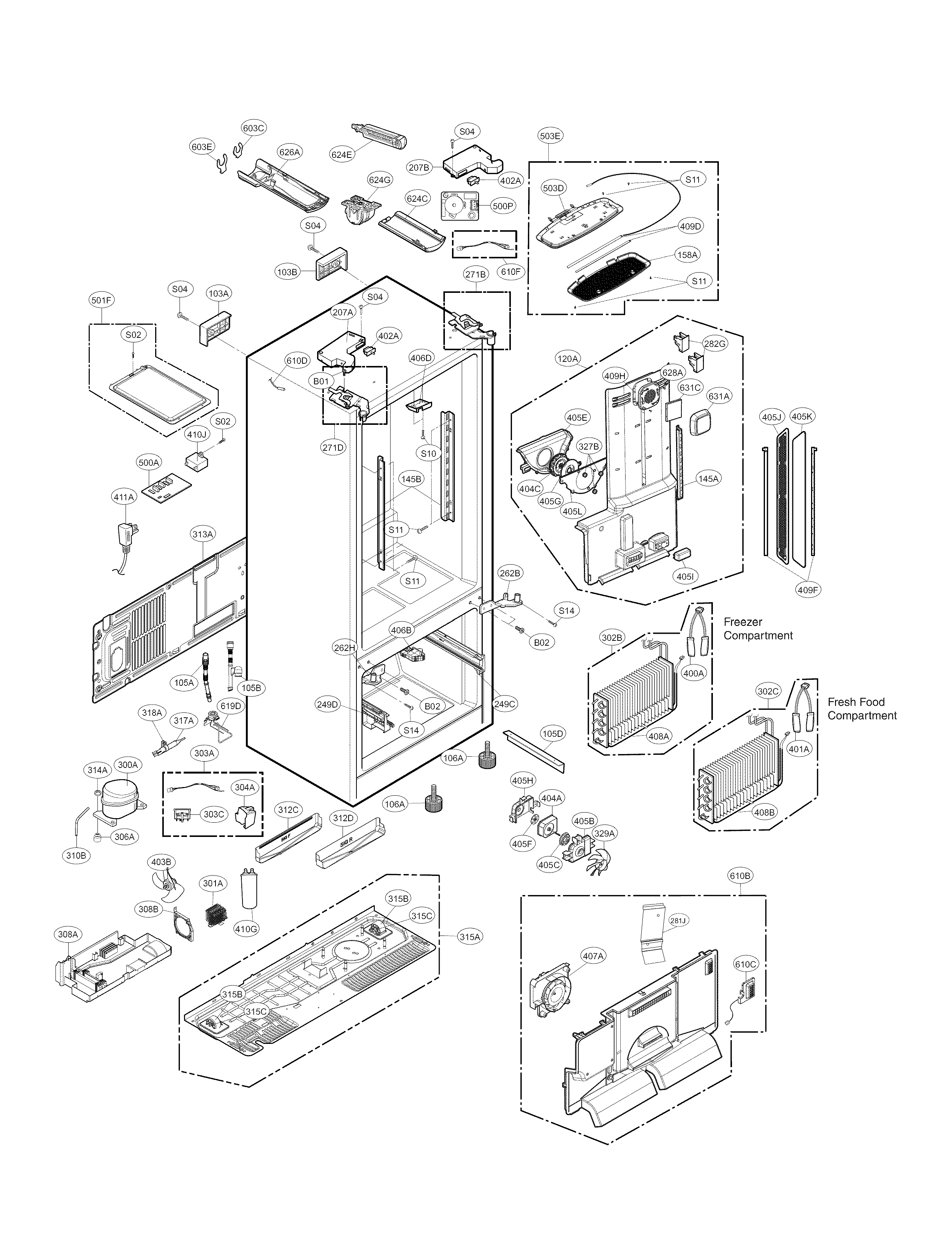 Kenmore Elite 79572053112 case parts diagram