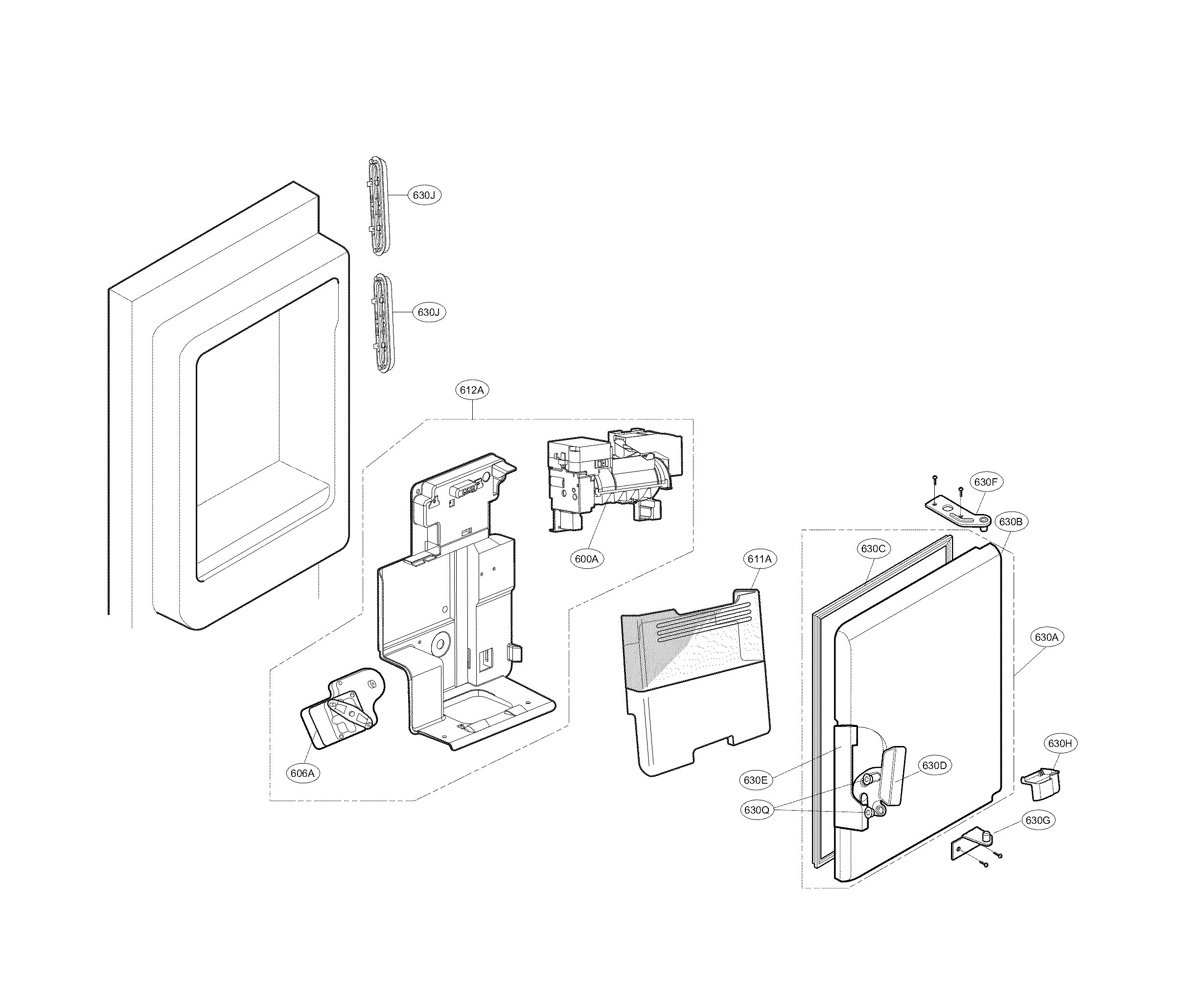 Kenmore Elite 79571039010 ice maker and ice bin parts diagram