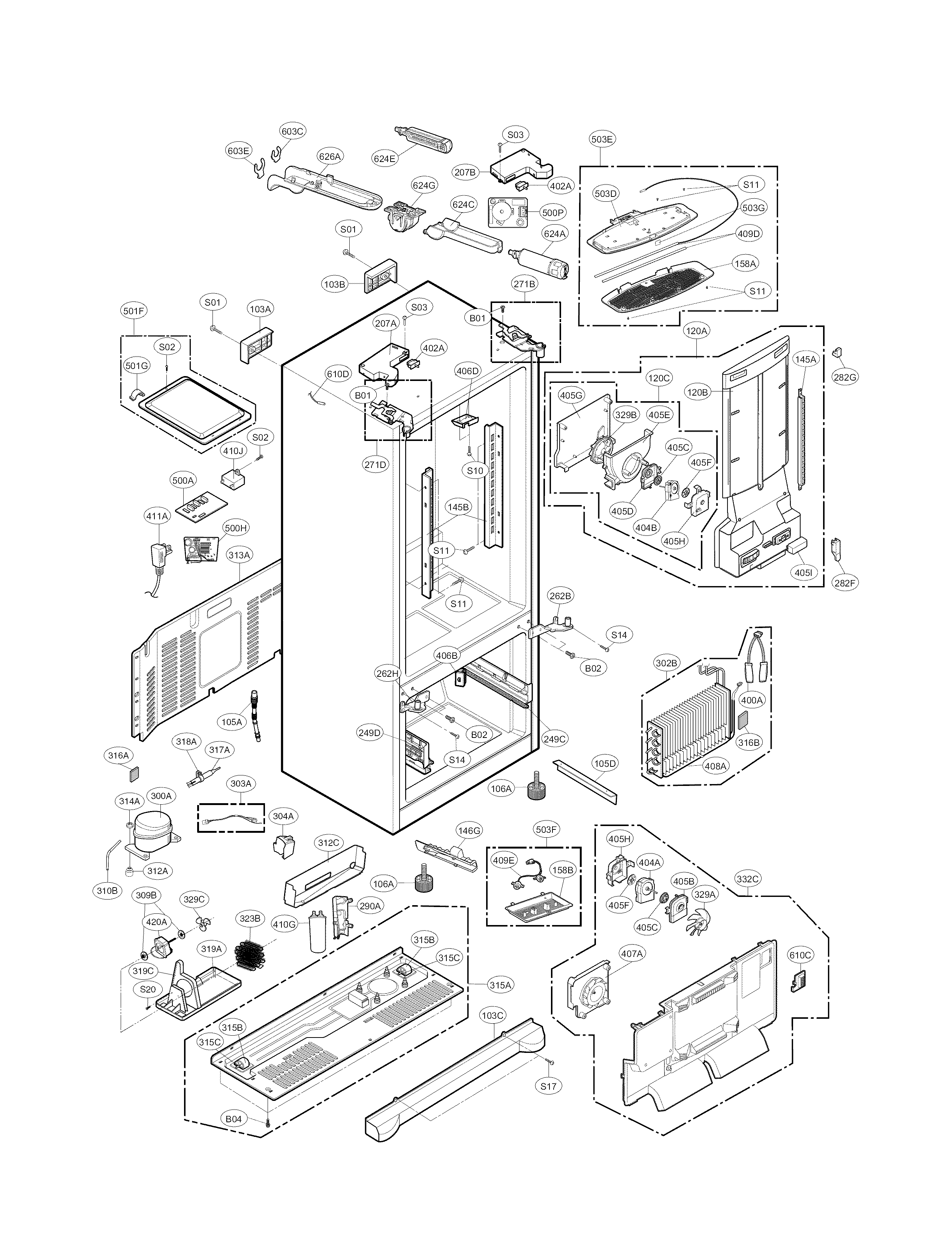 Kenmore Elite 79571033011 case parts diagram