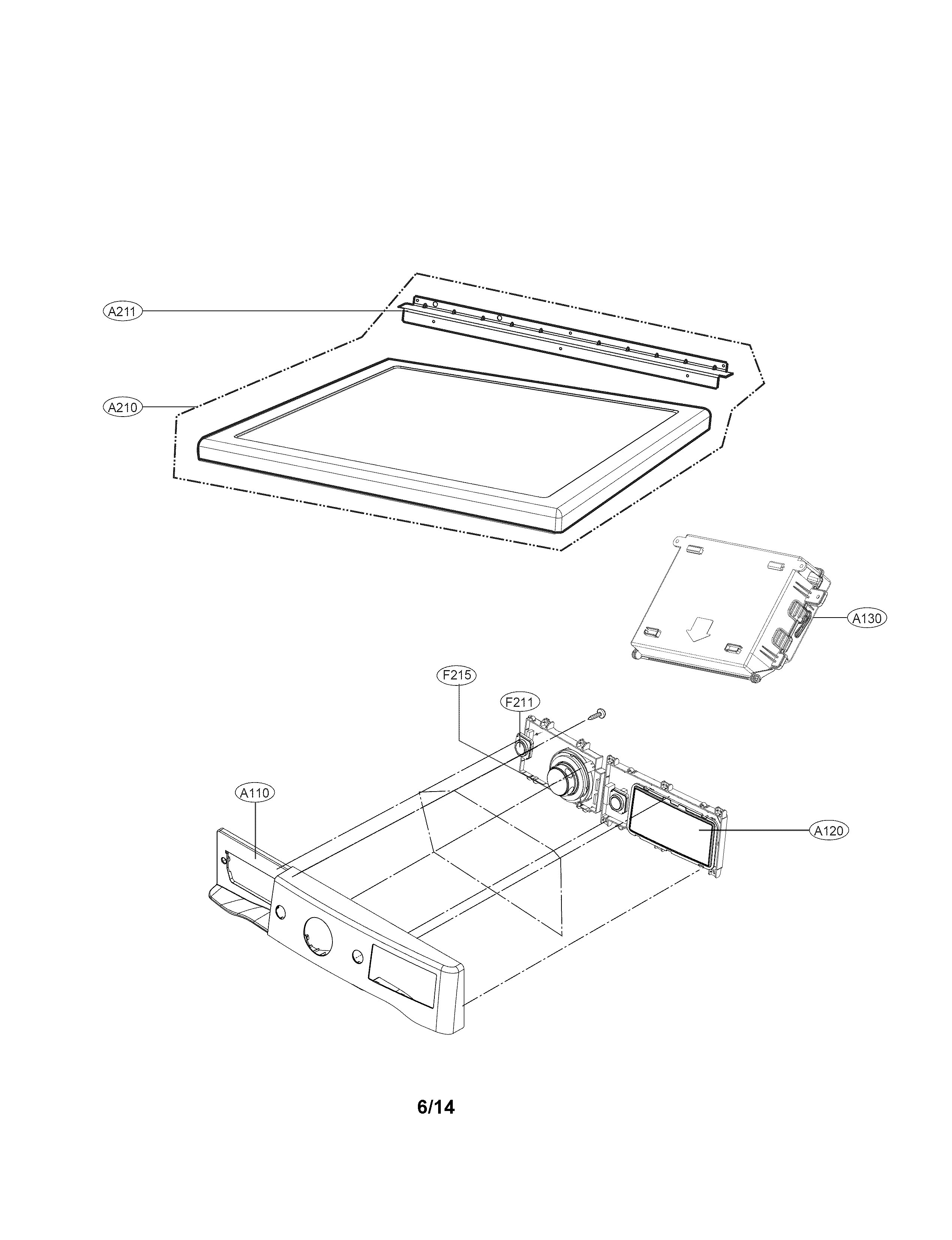 LG DLEX8500V control panel parts diagram