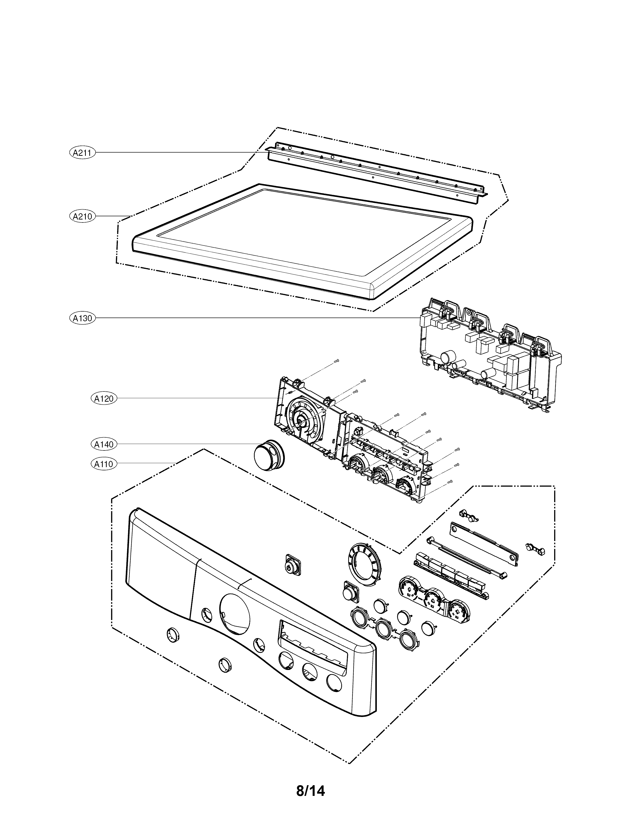 LG DLG3051W control panel parts diagram