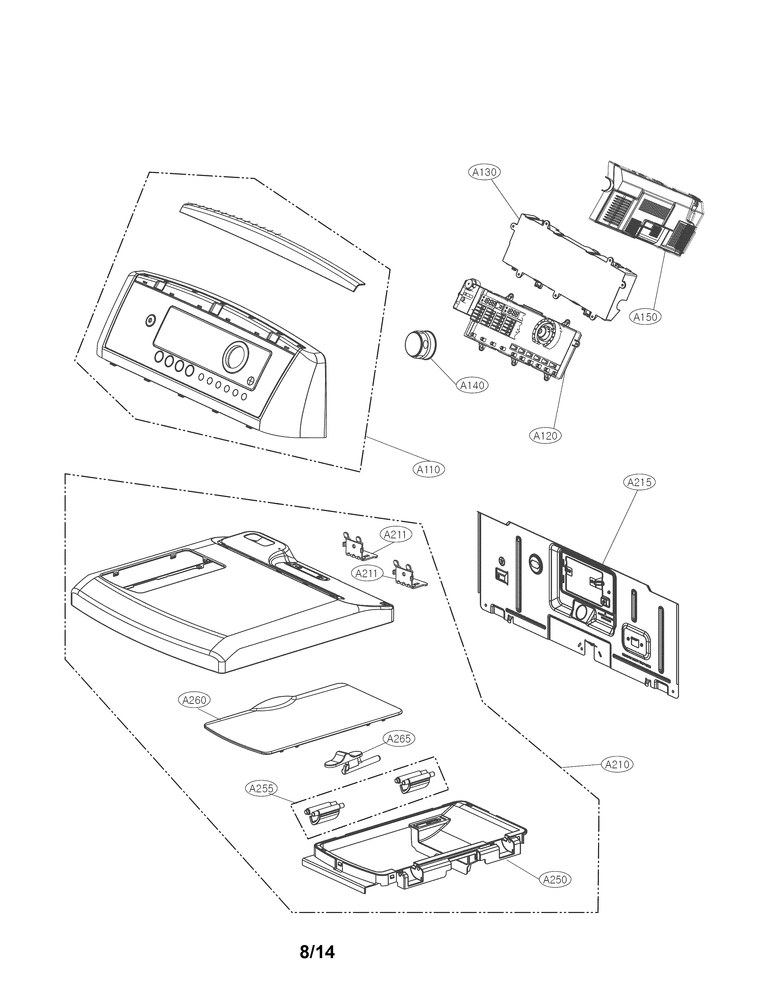 LG DLGX5681W control panel parts diagram