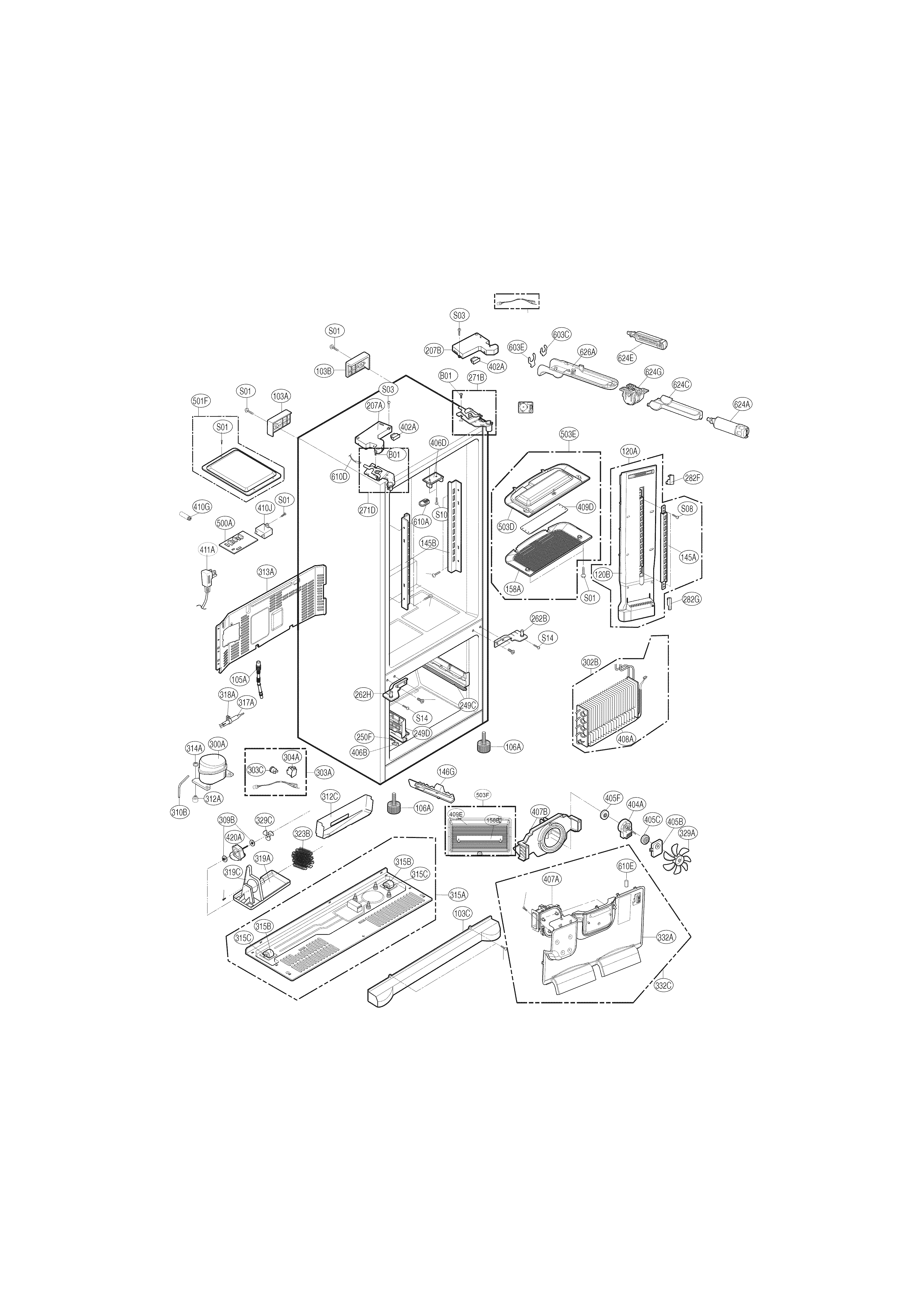 Kenmore 79570332410 case parts diagram