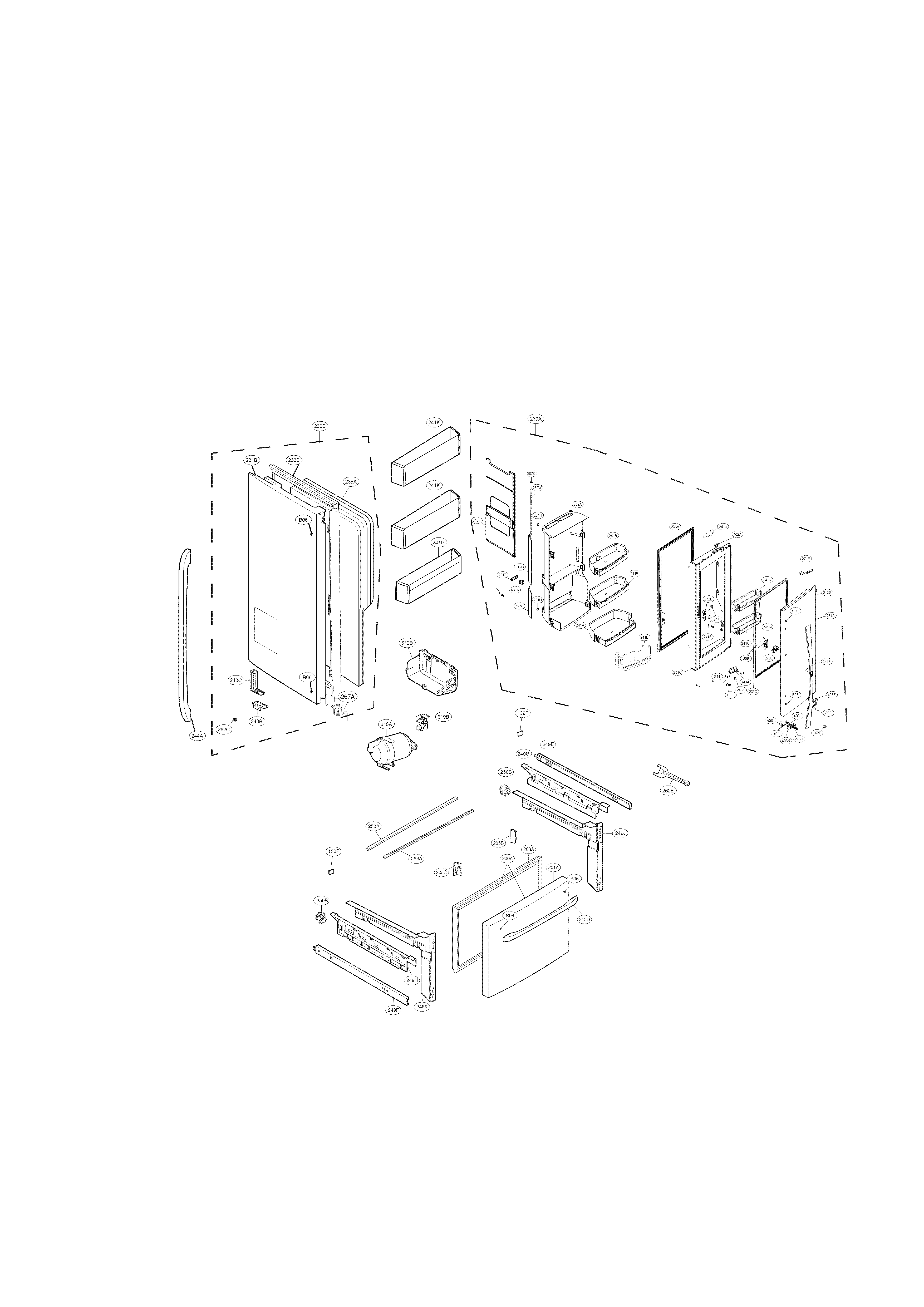 Kenmore 79570332410 door parts diagram