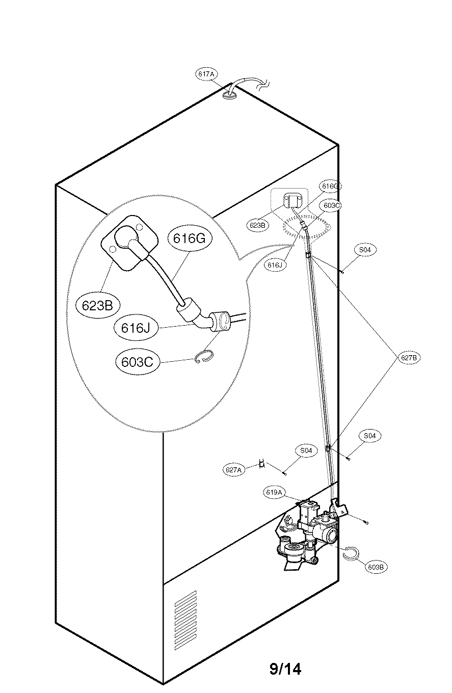 Kenmore Elite 79572482410 valve and water tube parts diagram