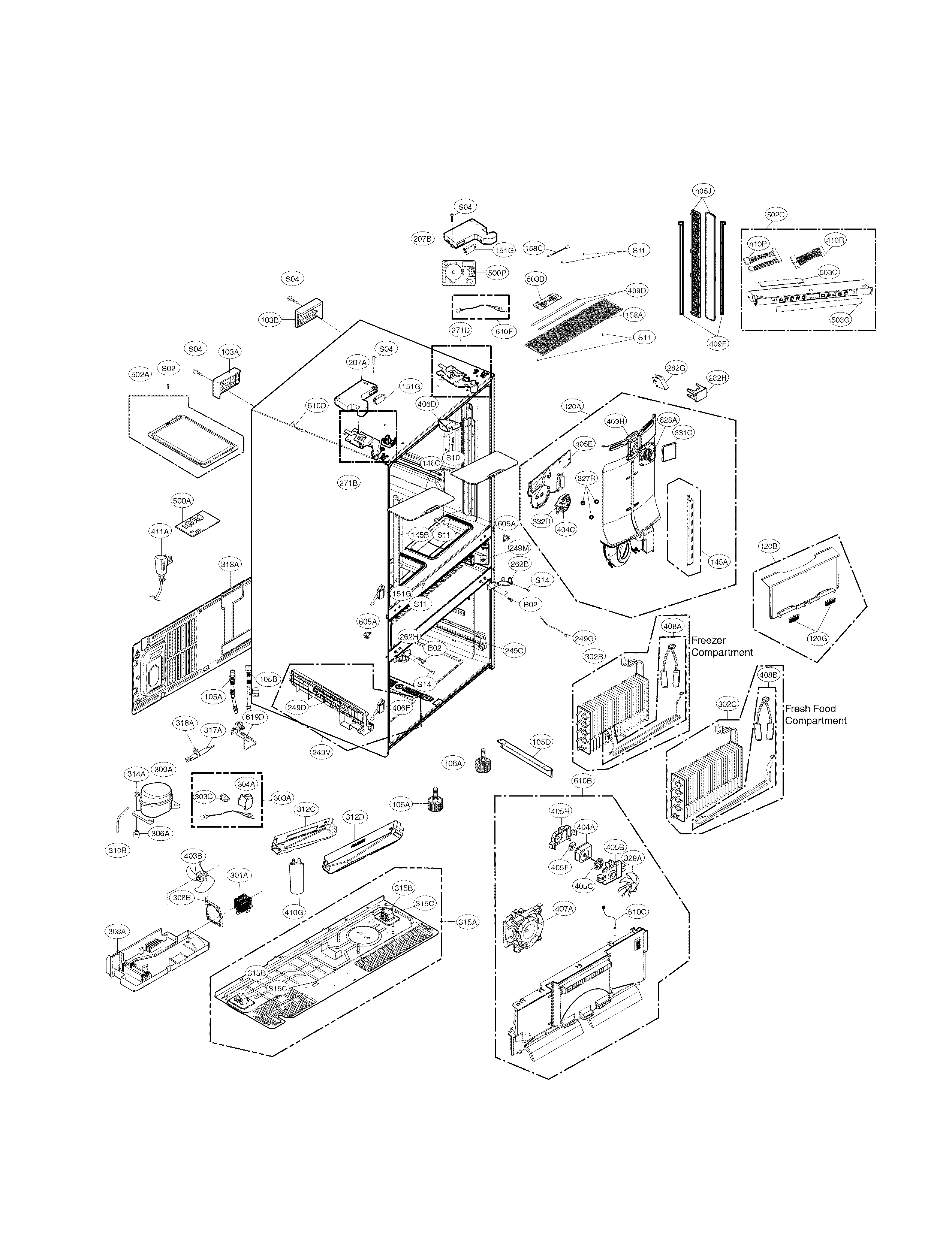 Kenmore Elite 79572482410 case parts diagram