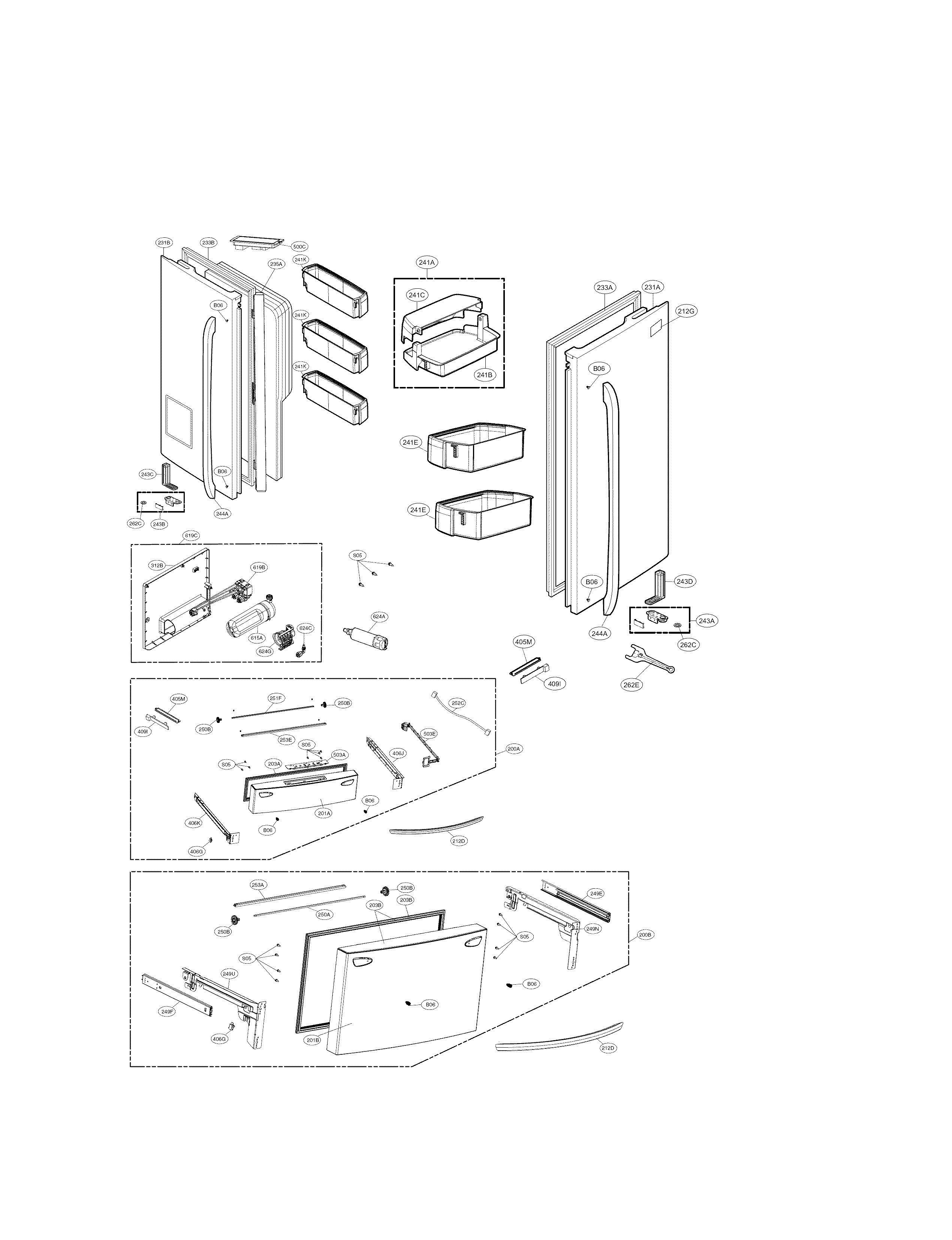 Kenmore Elite 79572482410 door parts diagram