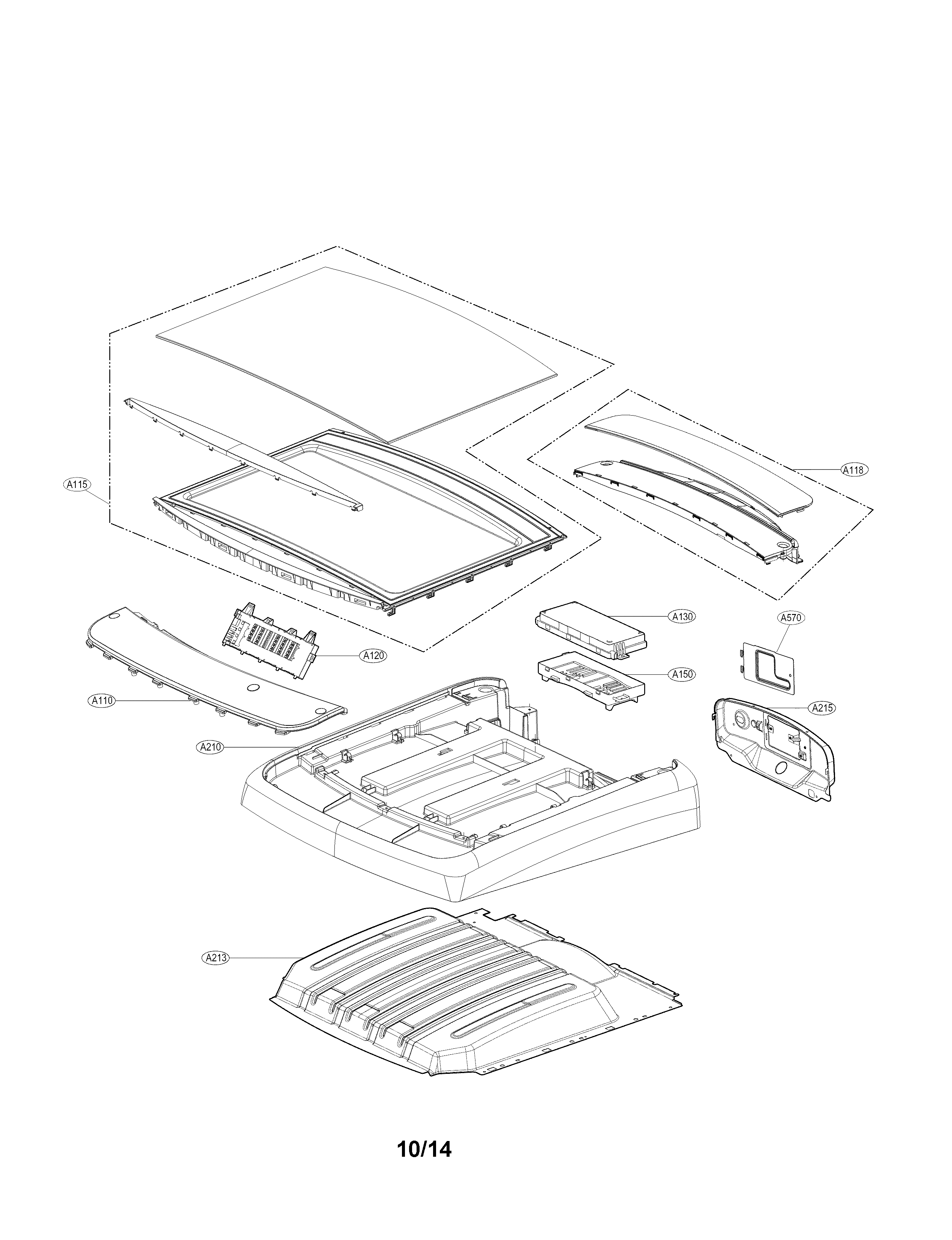 Kenmore Elite 79661423410 control panel parts diagram