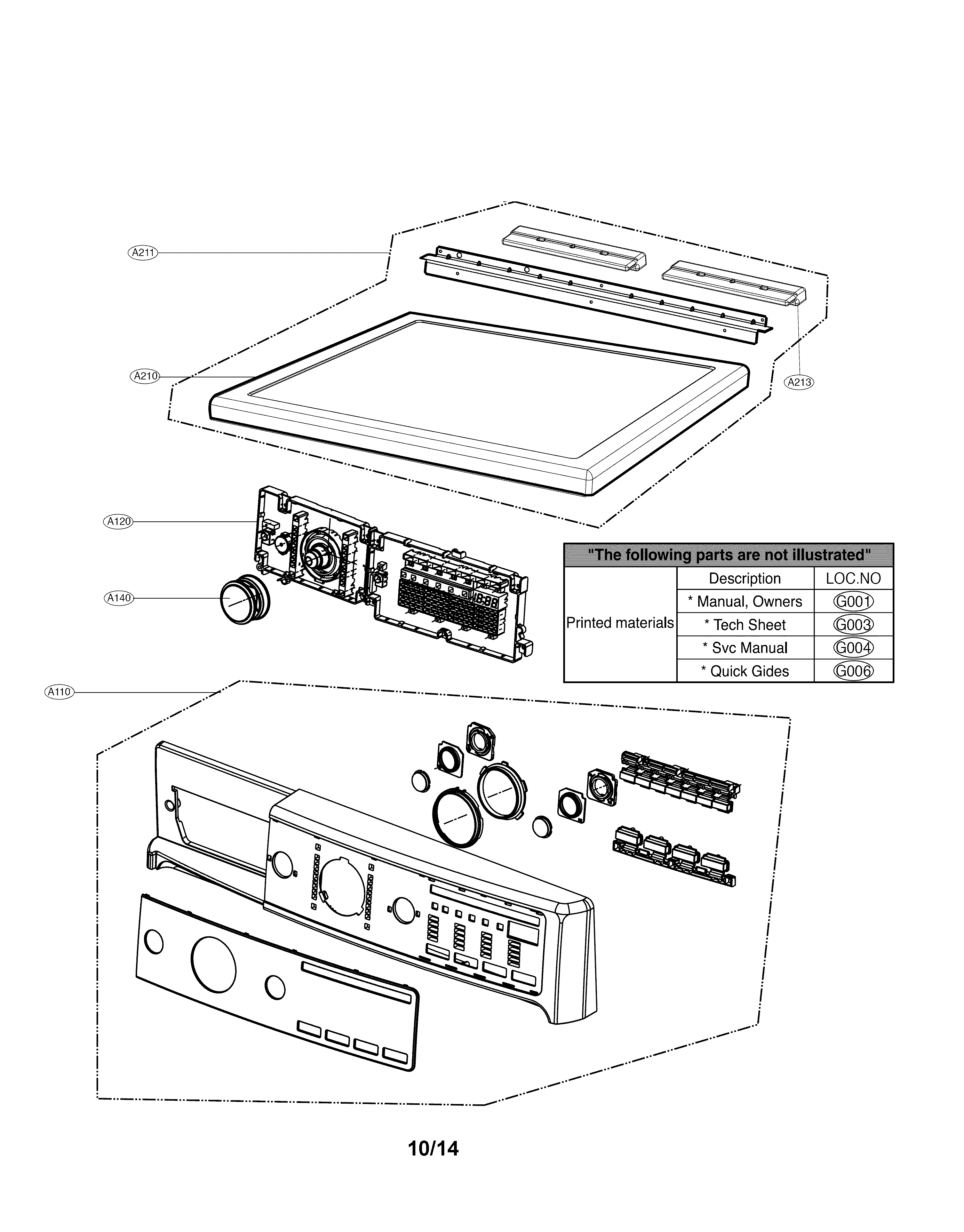 Kenmore 79691583410 control panel parts diagram