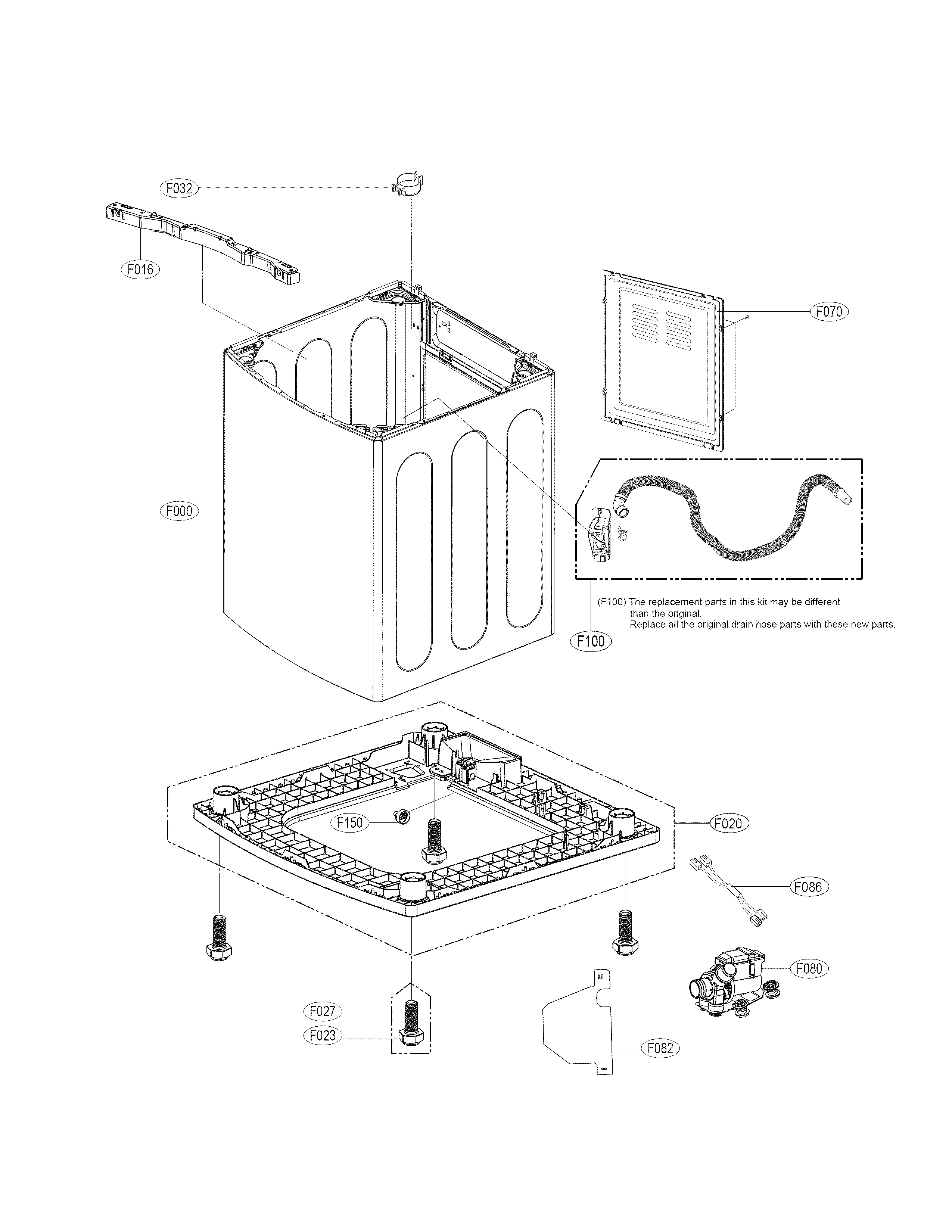 Kenmore Elite 79631412410 cabinet and door parts diagram
