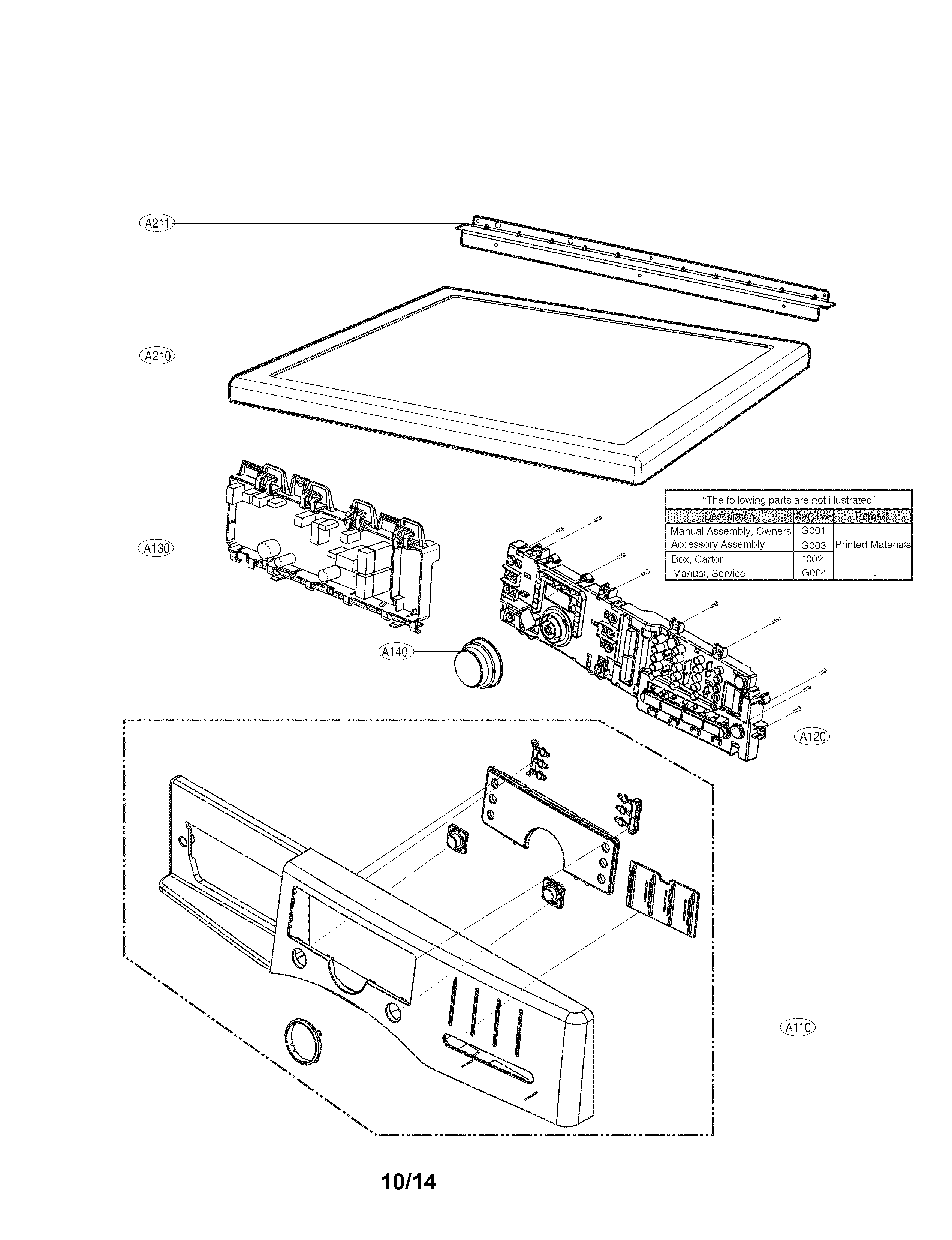 Kenmore 79681382410 control panel parts diagram