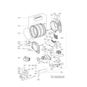 Kenmore 79691382410 drum and motor parts diagram