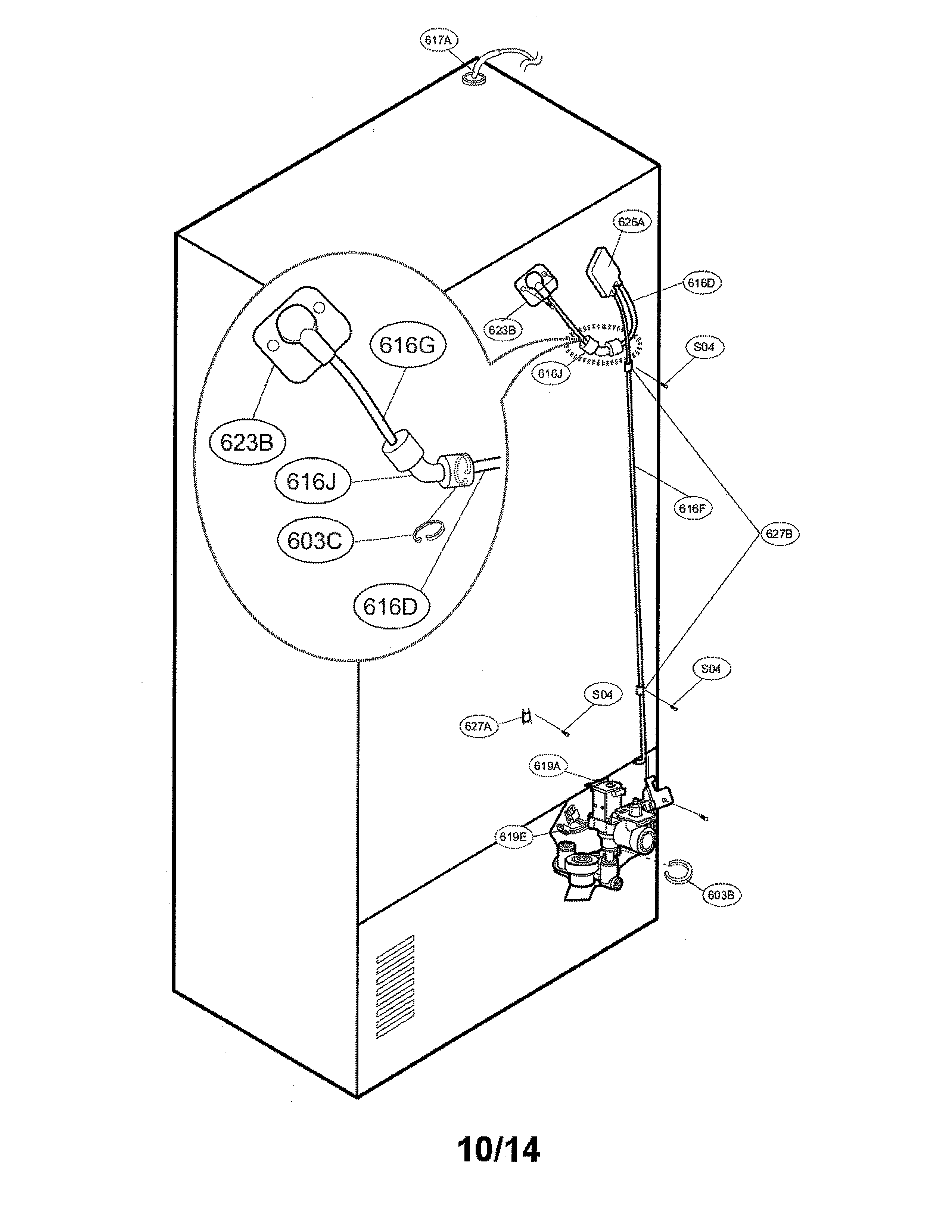 Kenmore Elite 79572053118 value and water tube parts diagram