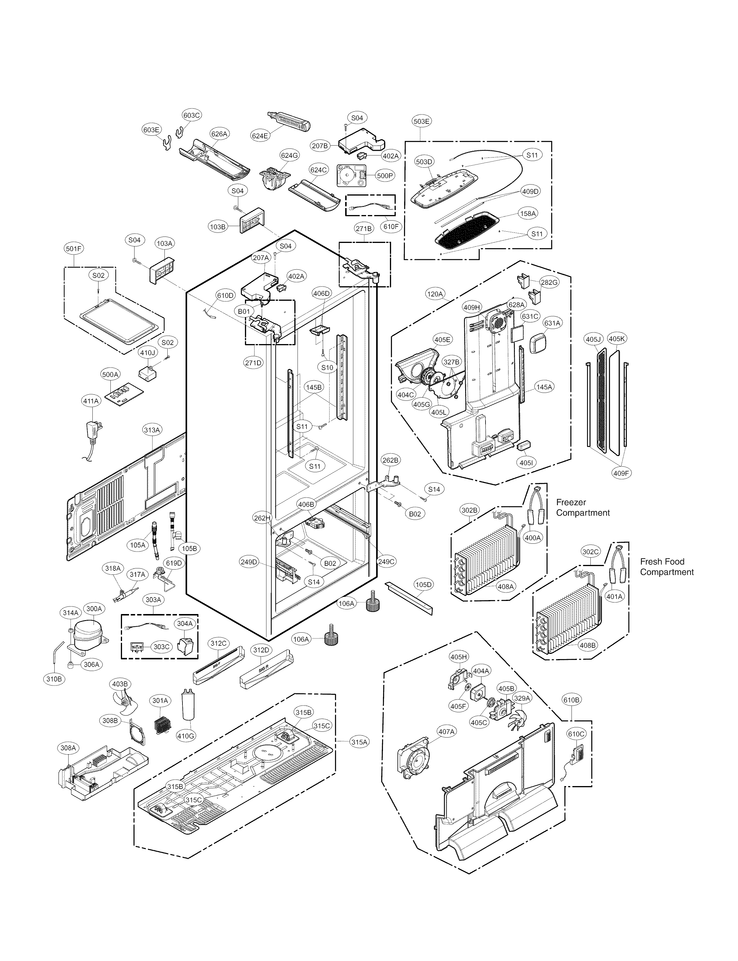 Kenmore Elite 79572053118 case parts diagram