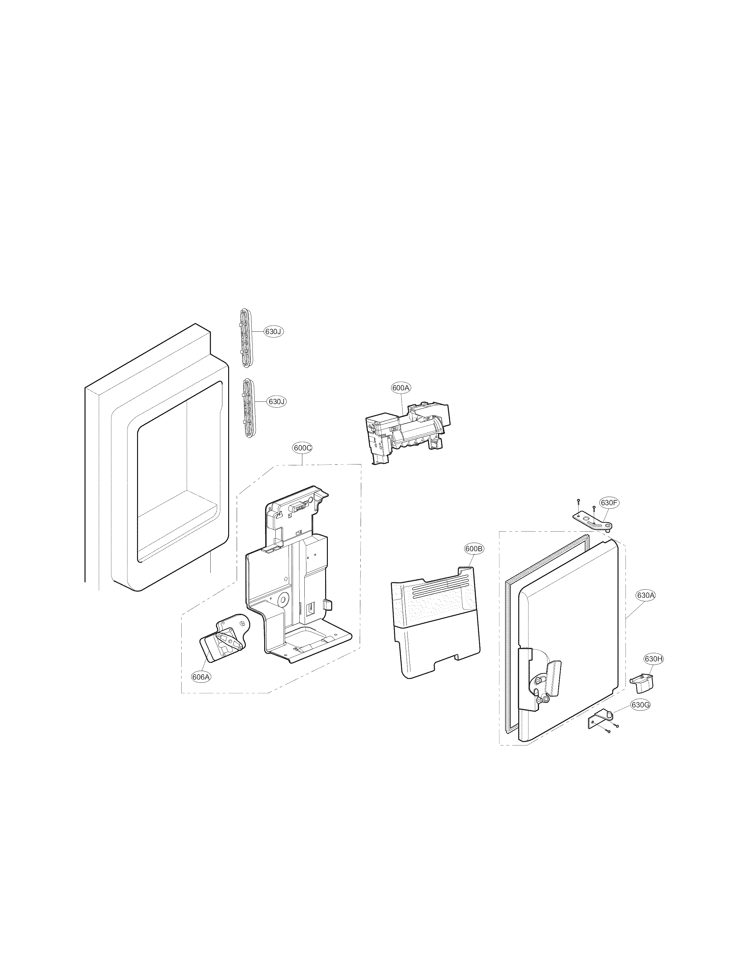 Kenmore Elite 79573132410 ice maker and ice bank parts diagram