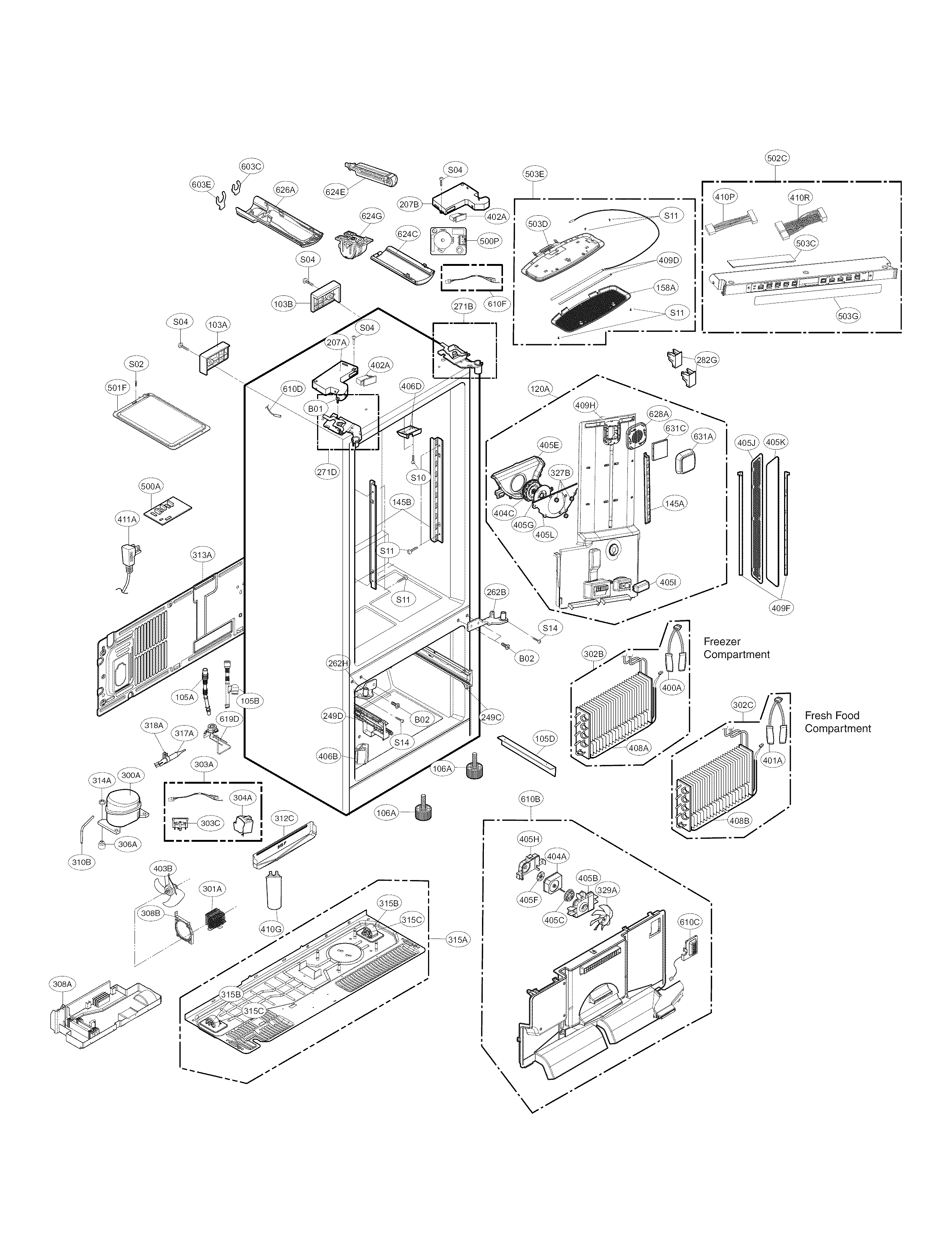 Kenmore Elite 79574013410 case parts diagram