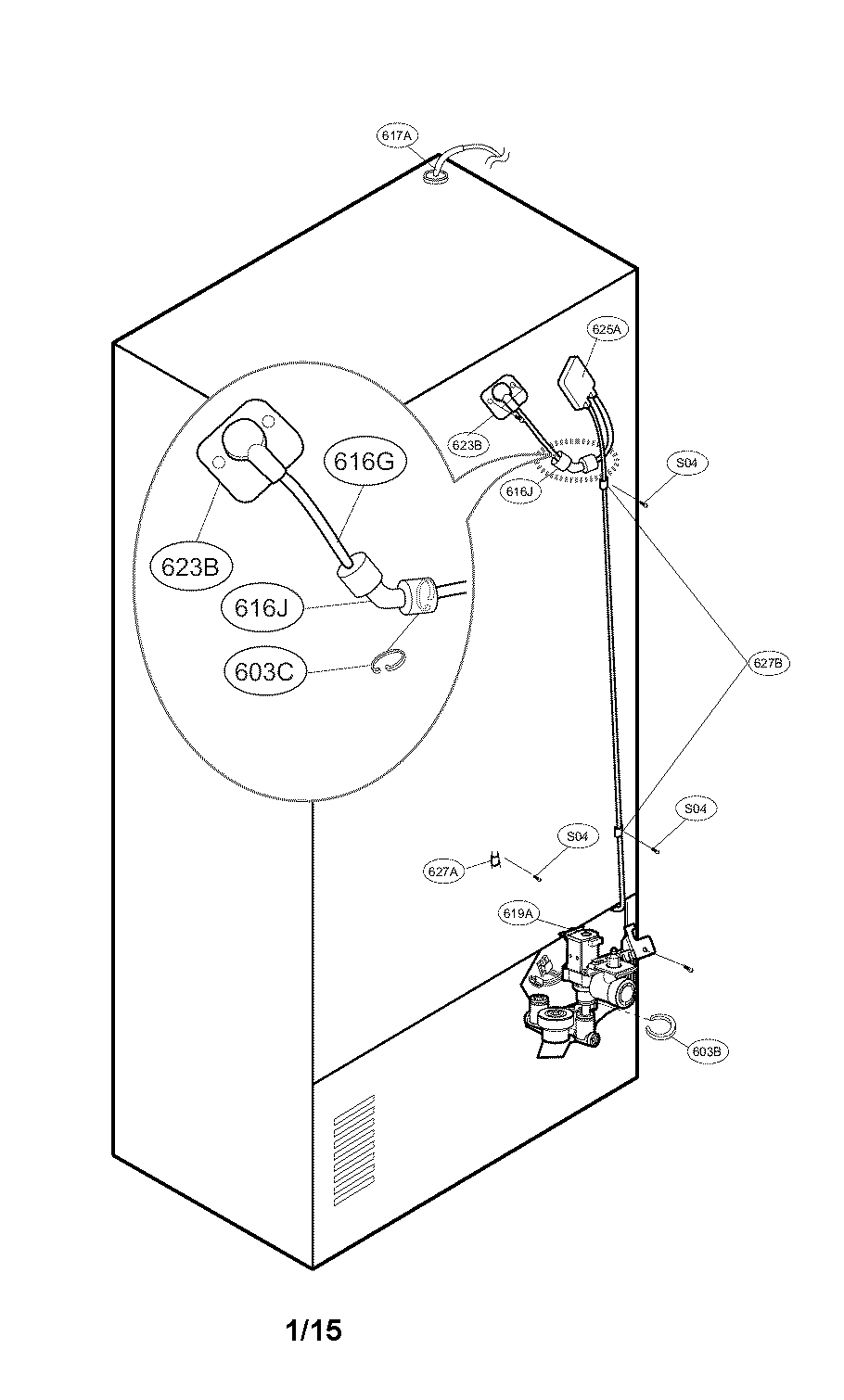 Kenmore Elite 79574049410 water and tube parts diagram