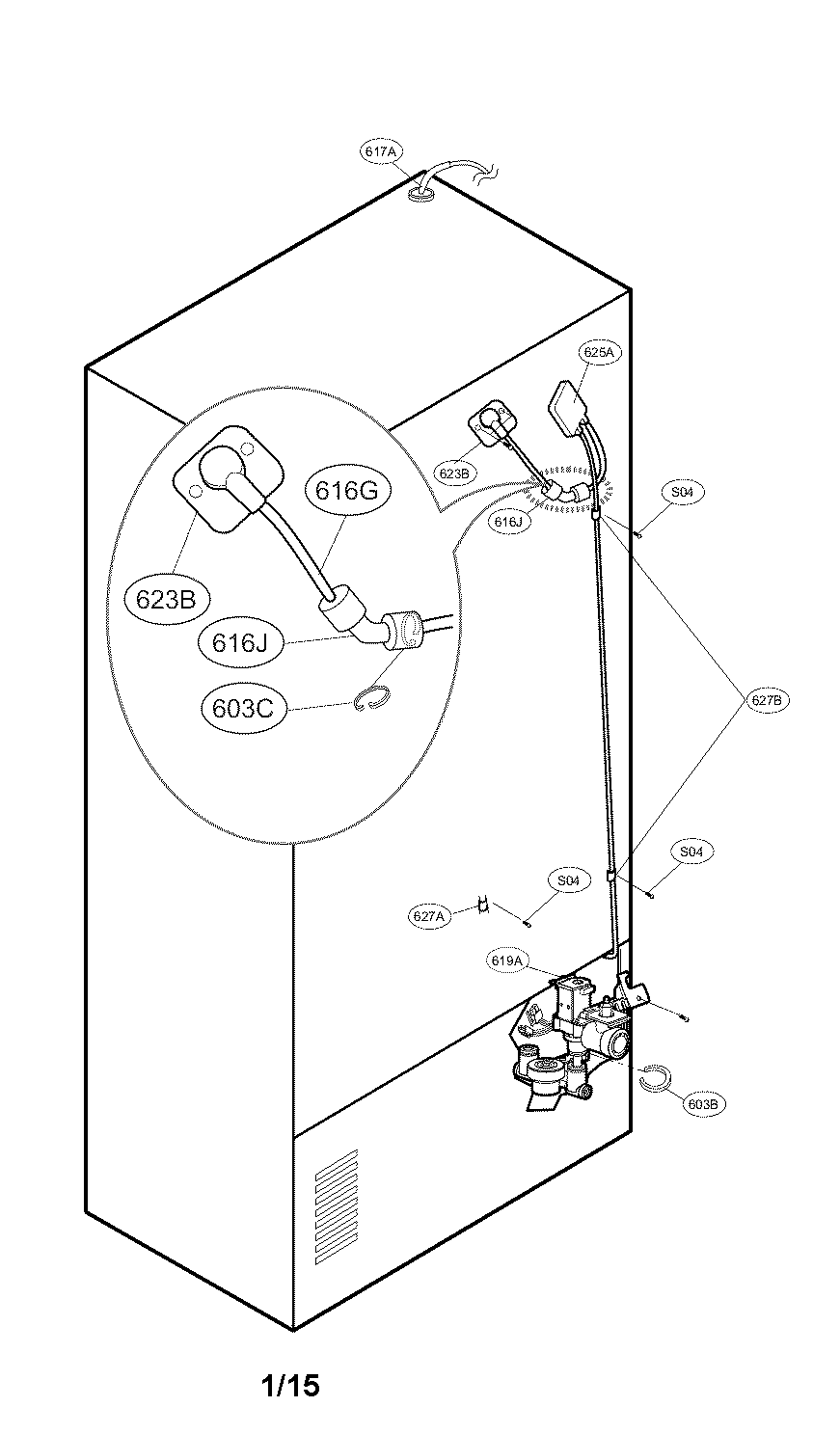 Kenmore Elite 79574093410 water and tube parts diagram
