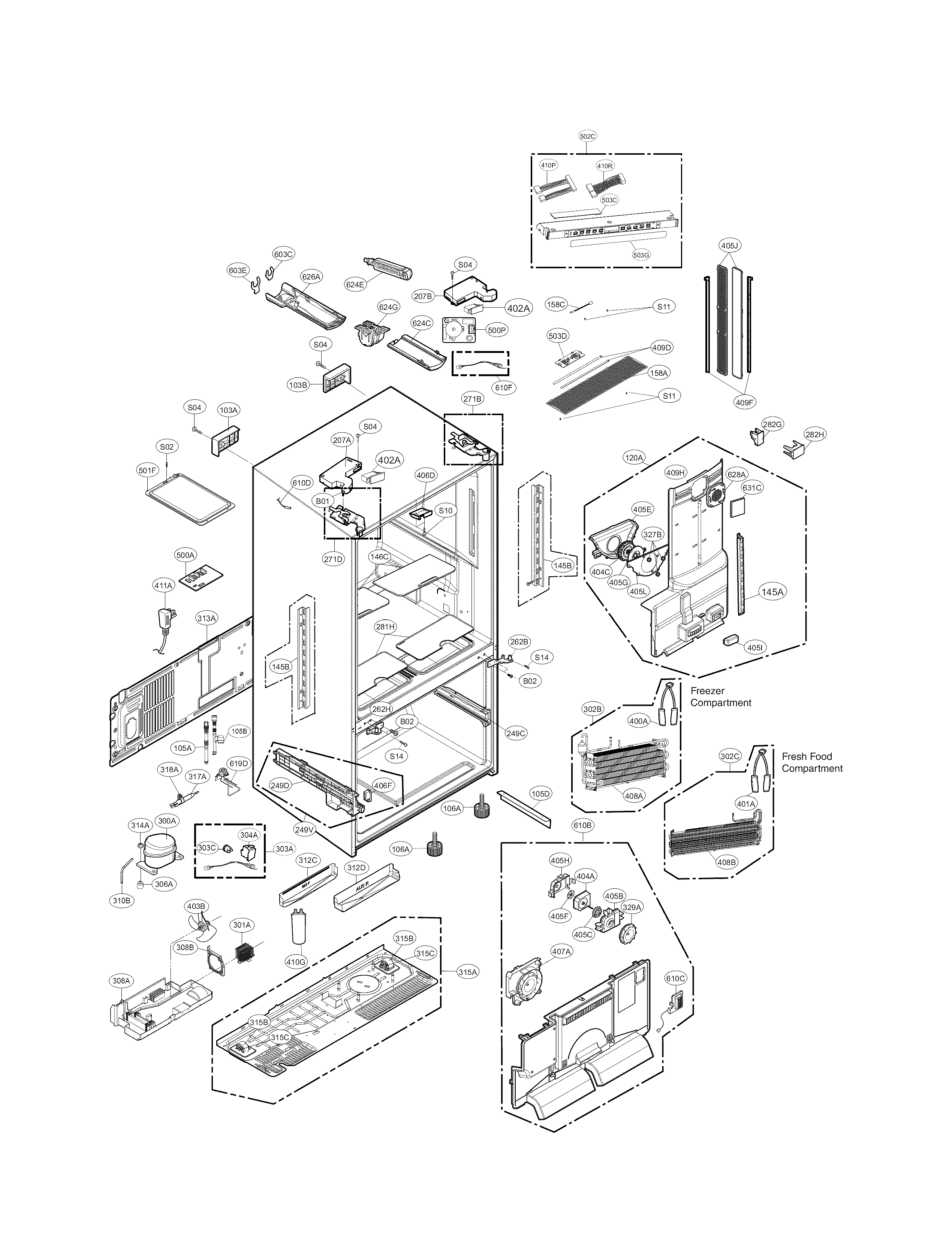 Kenmore Elite 79574093410 case parts diagram
