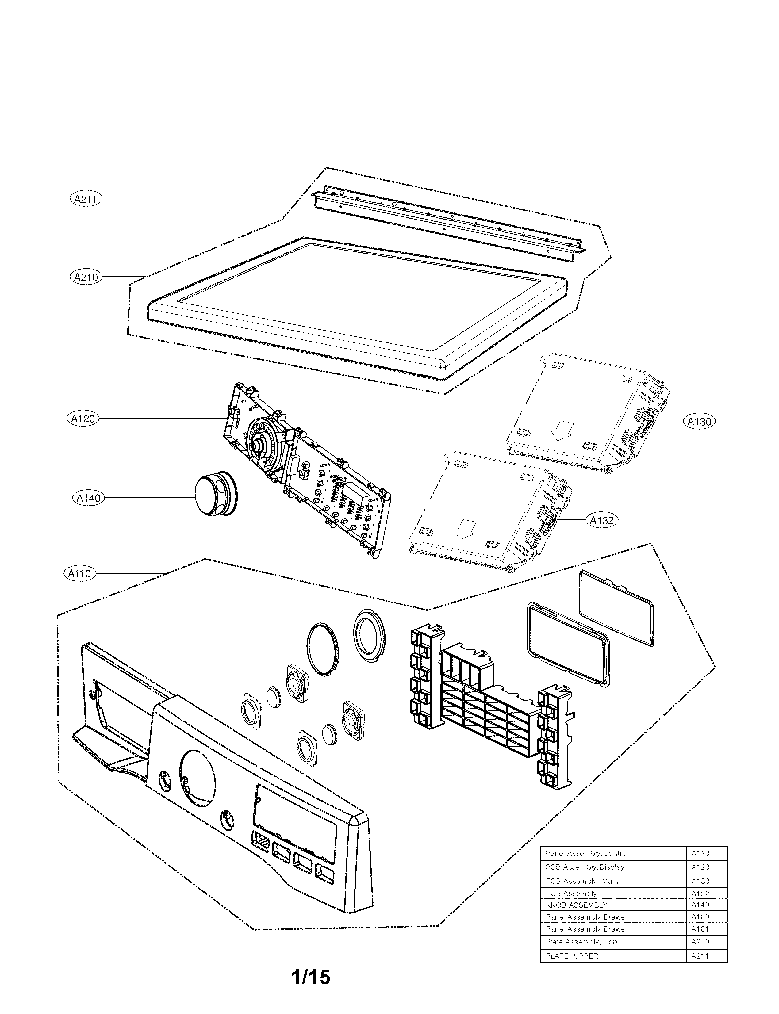 Kenmore Elite 79681593410 control panel parts diagram