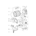LG DLEX3370R/00 drum and motor assembly parts diagram