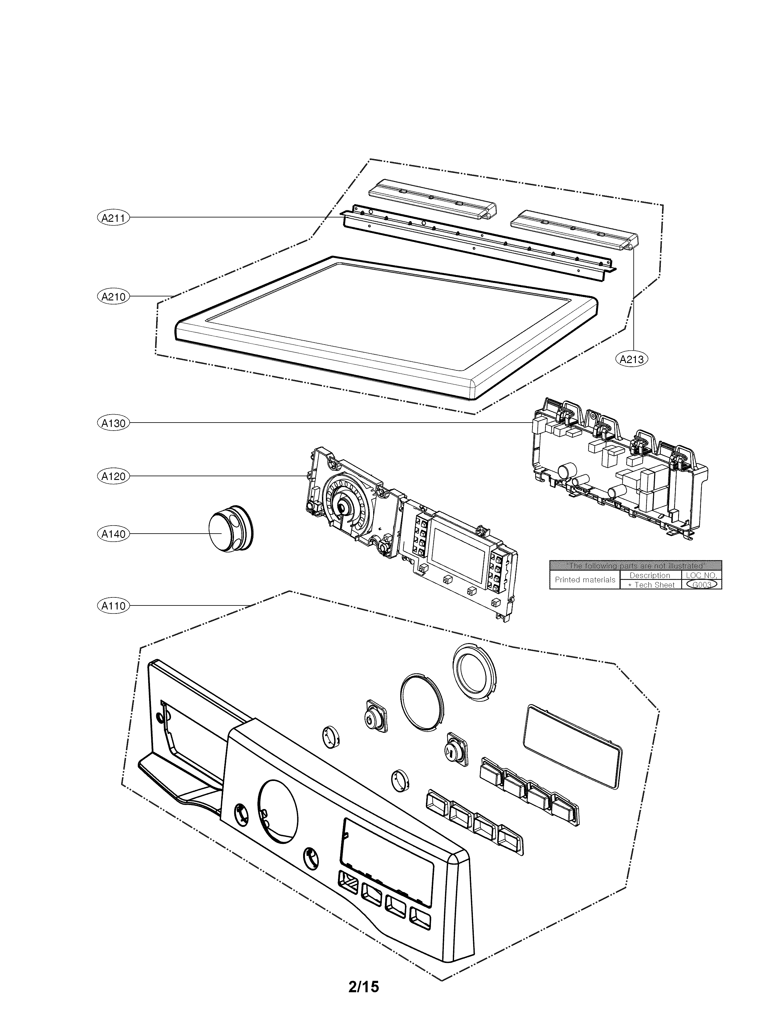 LG DLGX4271W control panel parts diagram