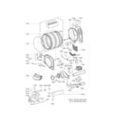 LG DLGX4271W drum and motor assembly parts diagram