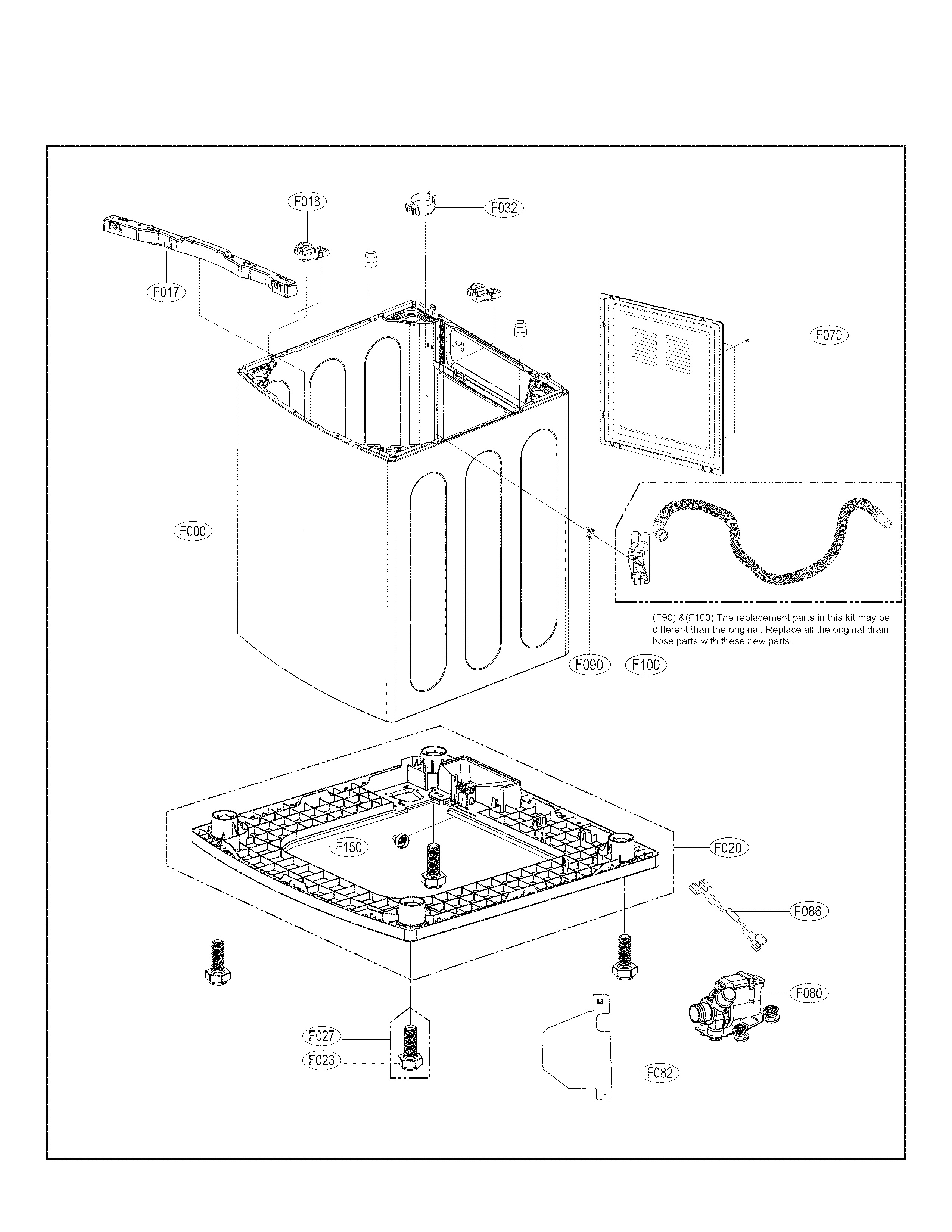 LG WT5480CW/00 outer case parts diagram