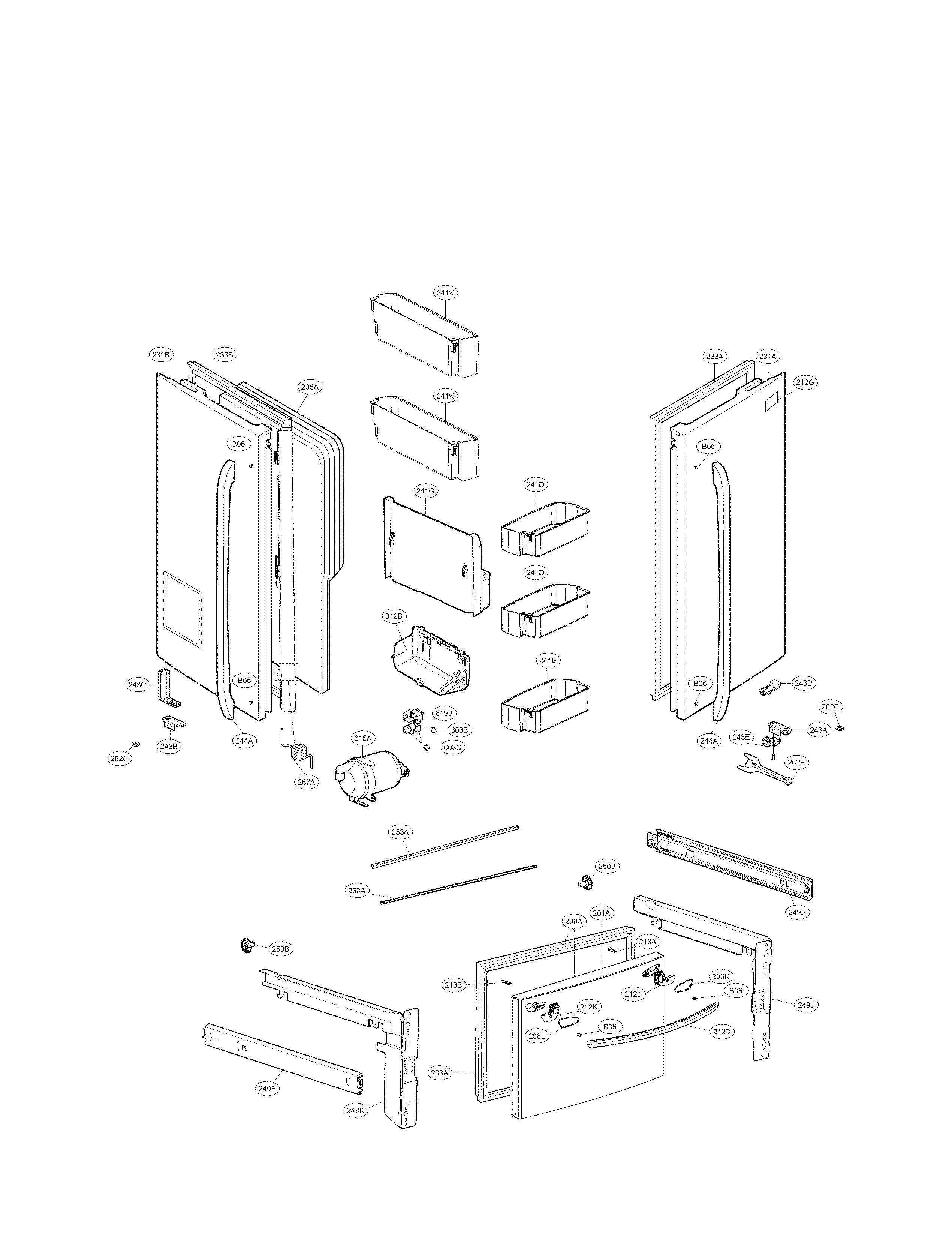 LG LFX28968SW/01 door parts diagram