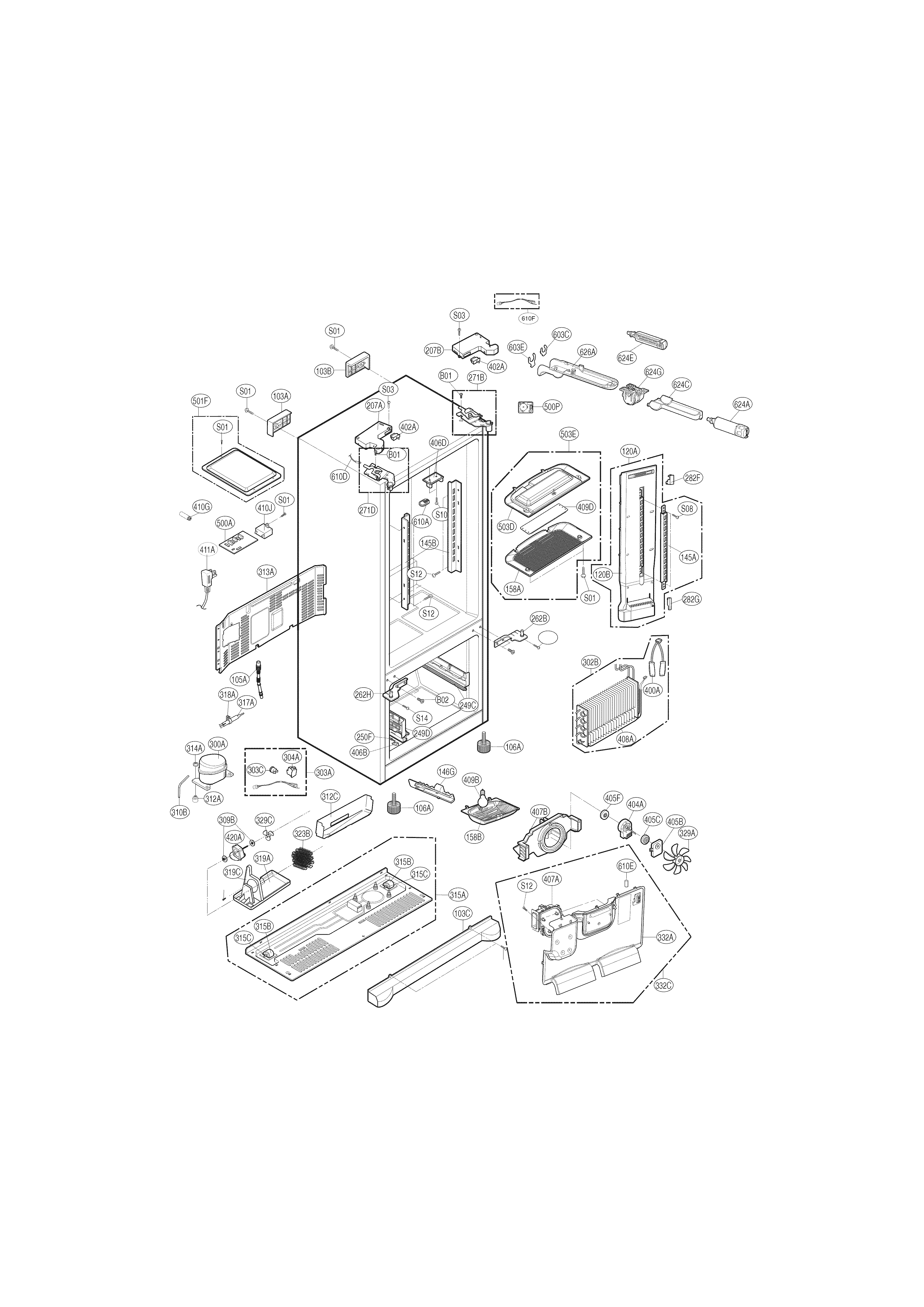 Kenmore 79570323310 case parts diagram